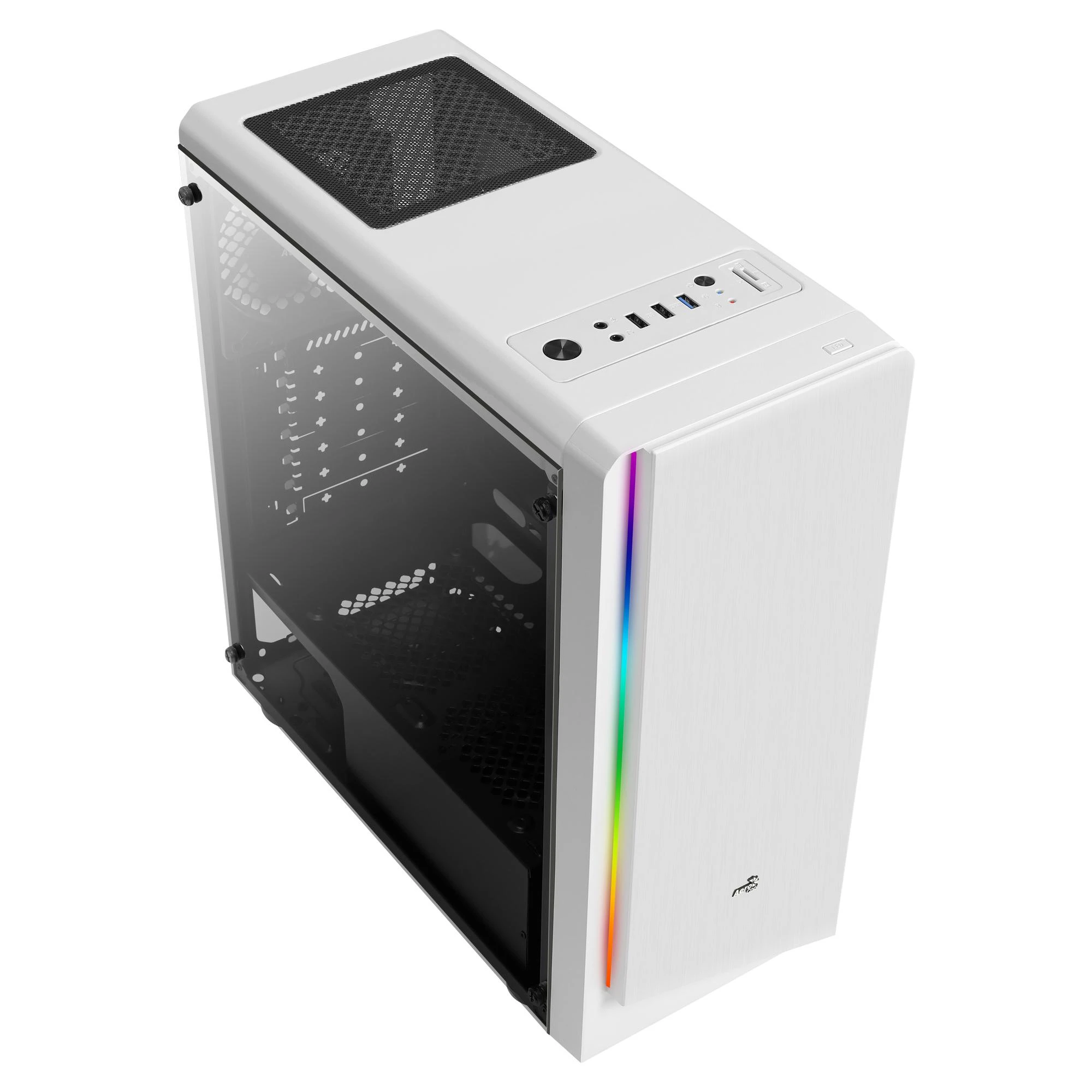 AEROCOOL AEROPGSRIFT-WH-RGB PC dėklas ATX Aerocool RIFT RGB Baltas USB 3.0 - 1x120mm Juodas FAN