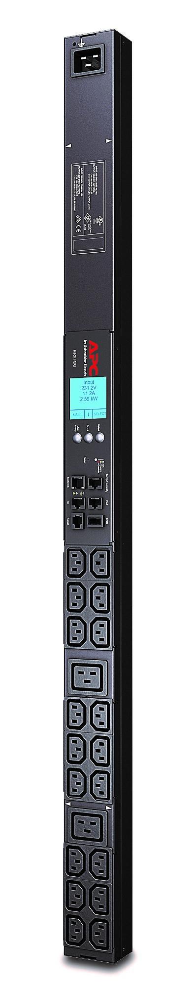 Apc Rack PDU 2G, matuojamas, ZeroU, 20A / 208V, 16A / 230V, (18) C13 ir (2) C19