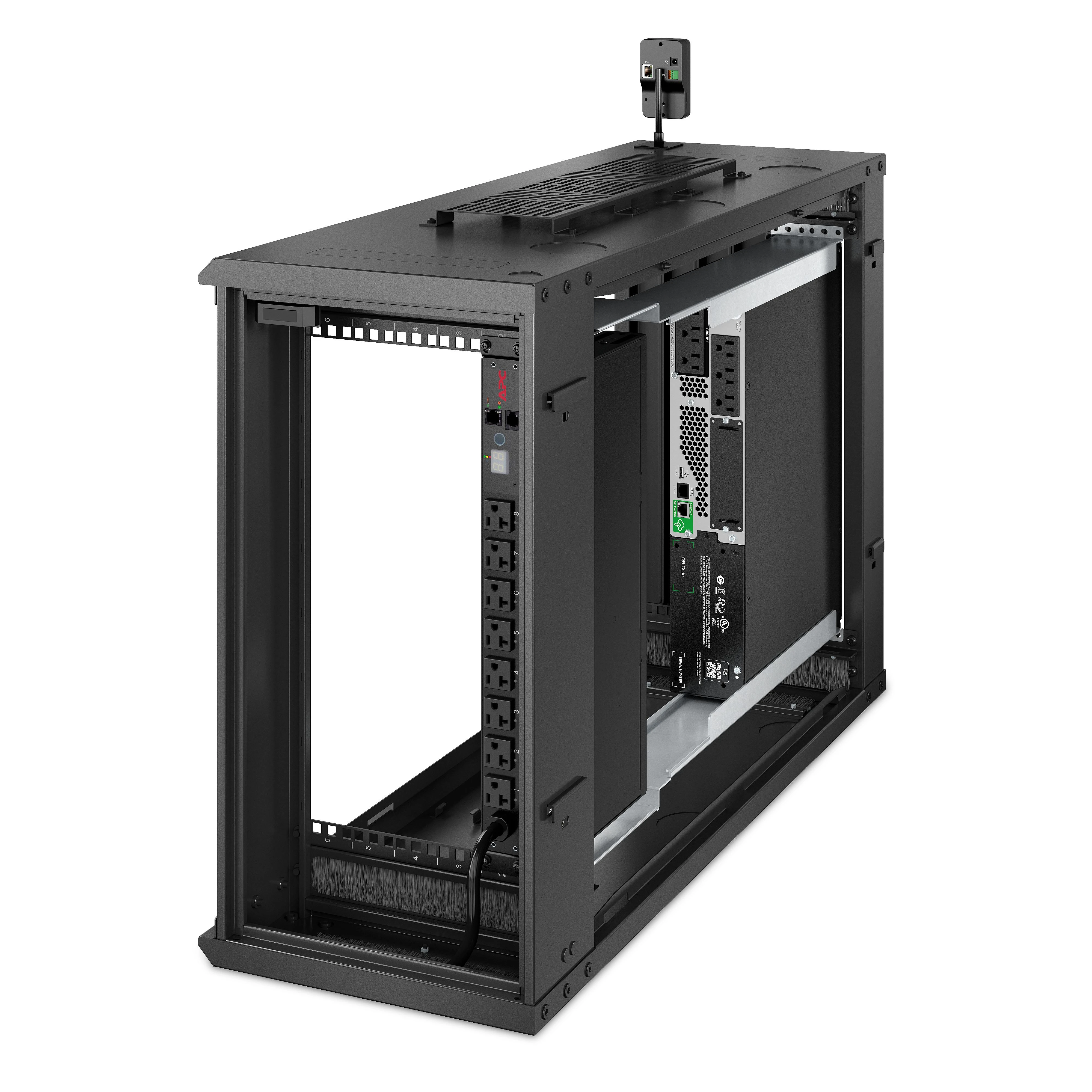 Apc NETSHELTER WX 6U ŽEMO PROFILIŲ SIENOS MONTAVIMAS 230V VENTILIATORIAI