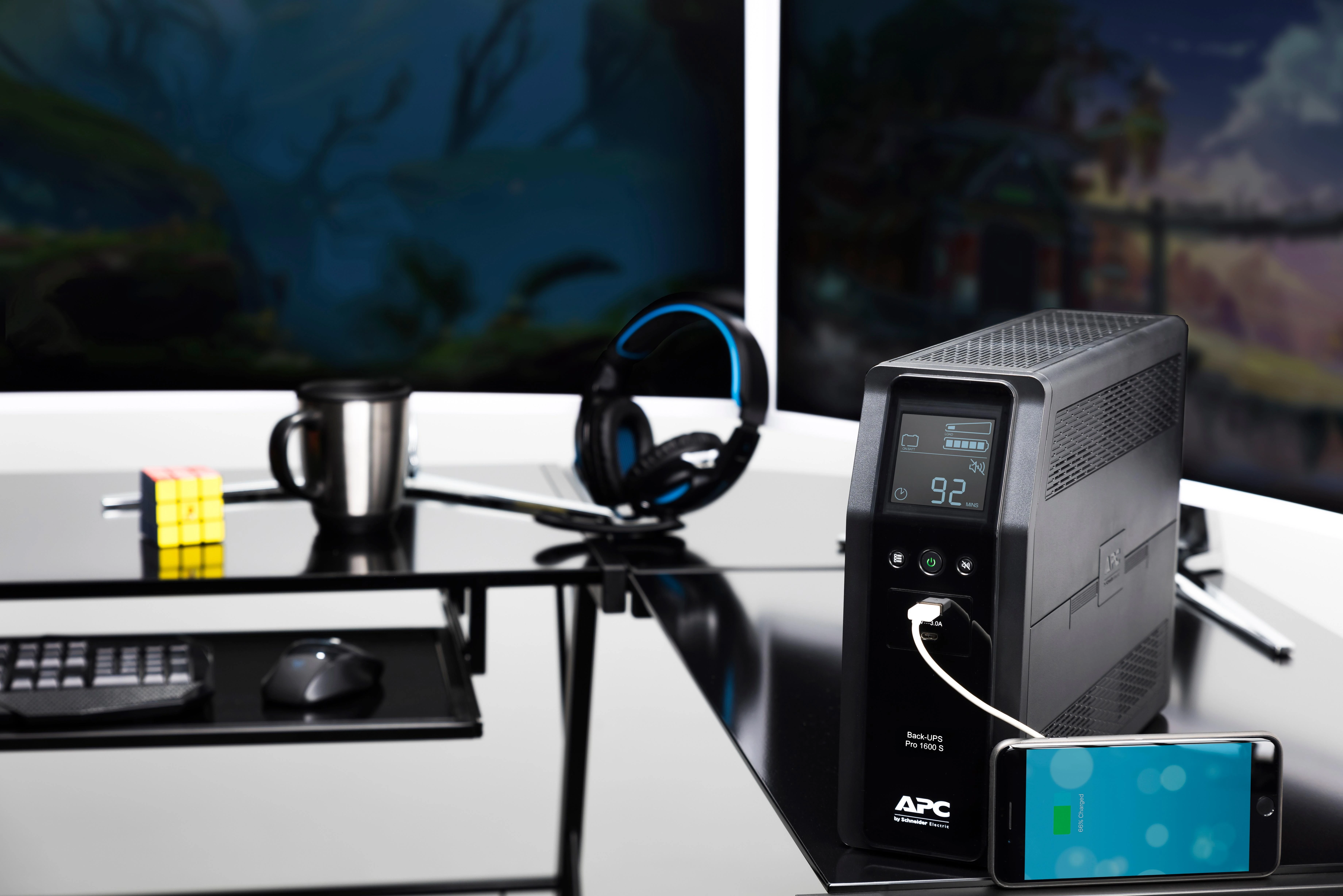APC BACK UPS PRO BR 1600VA, SINEWAVE, 8 OUTLETS, AVR, LCD SĄSAJA