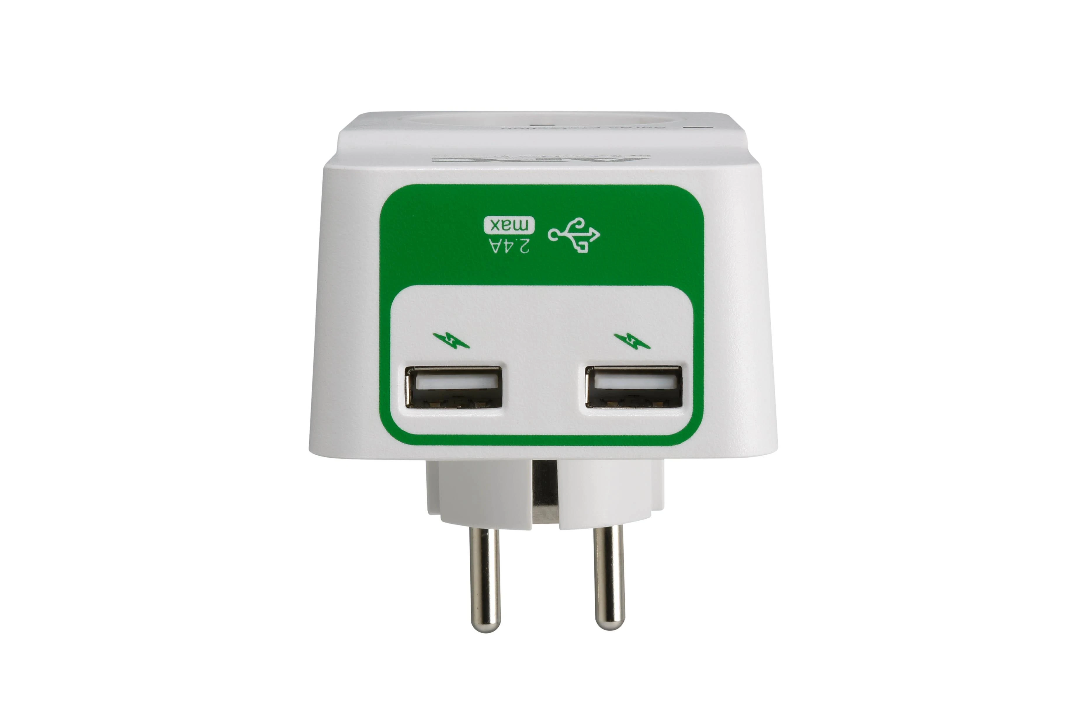 APC elektros adapteris su dviem USB jungtimis