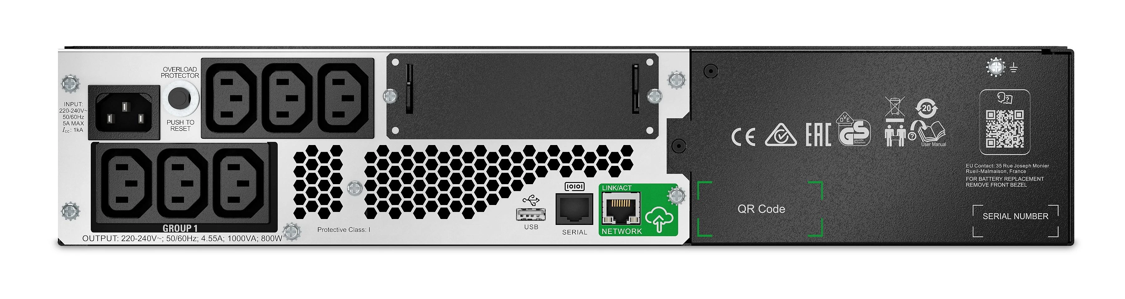 APC SMART-UPS ličio jonų, TRUMPAS GYLIS 1000VA, 230V SU SMARTCONNECT