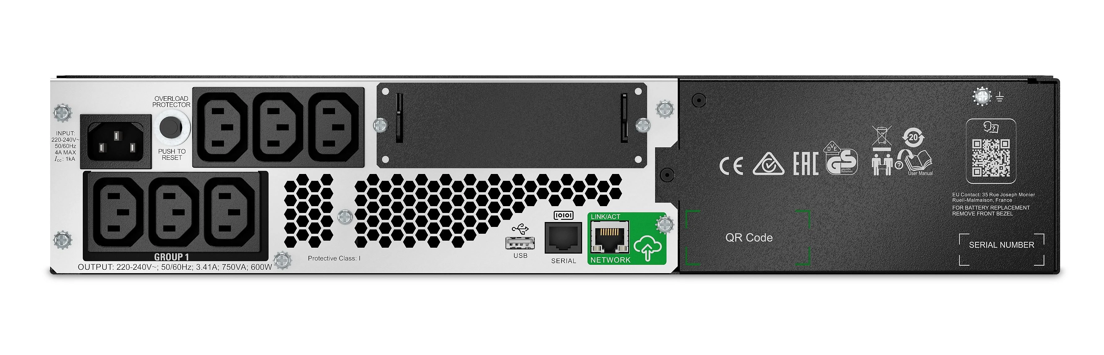 APC SMART-UPS ličio jonų, TRUMPAS GYLIS 750VA, 230V SU SMARTCONNECT
