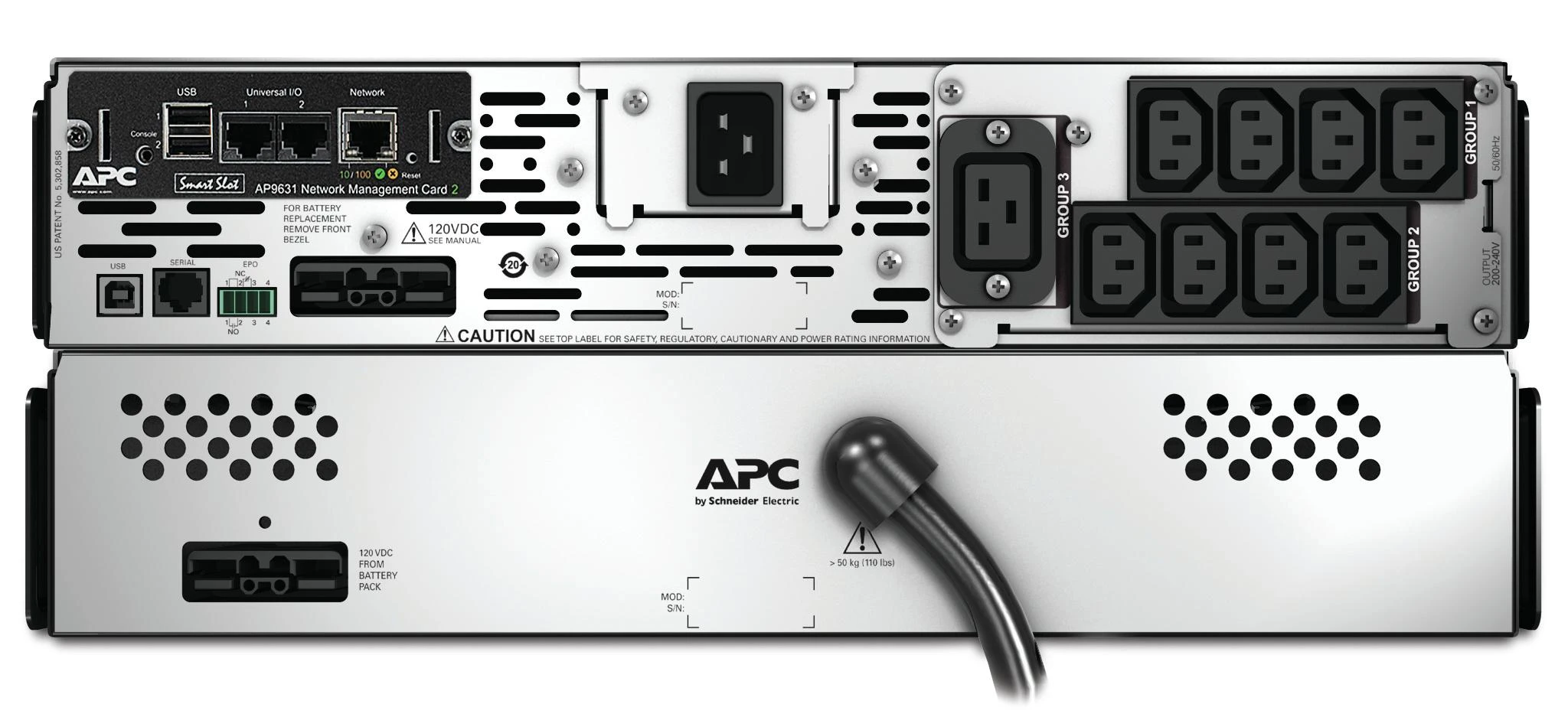 APC Smart-UPS X 3000VA stovo / bokšto LCD 200-240V su tinklo kortele