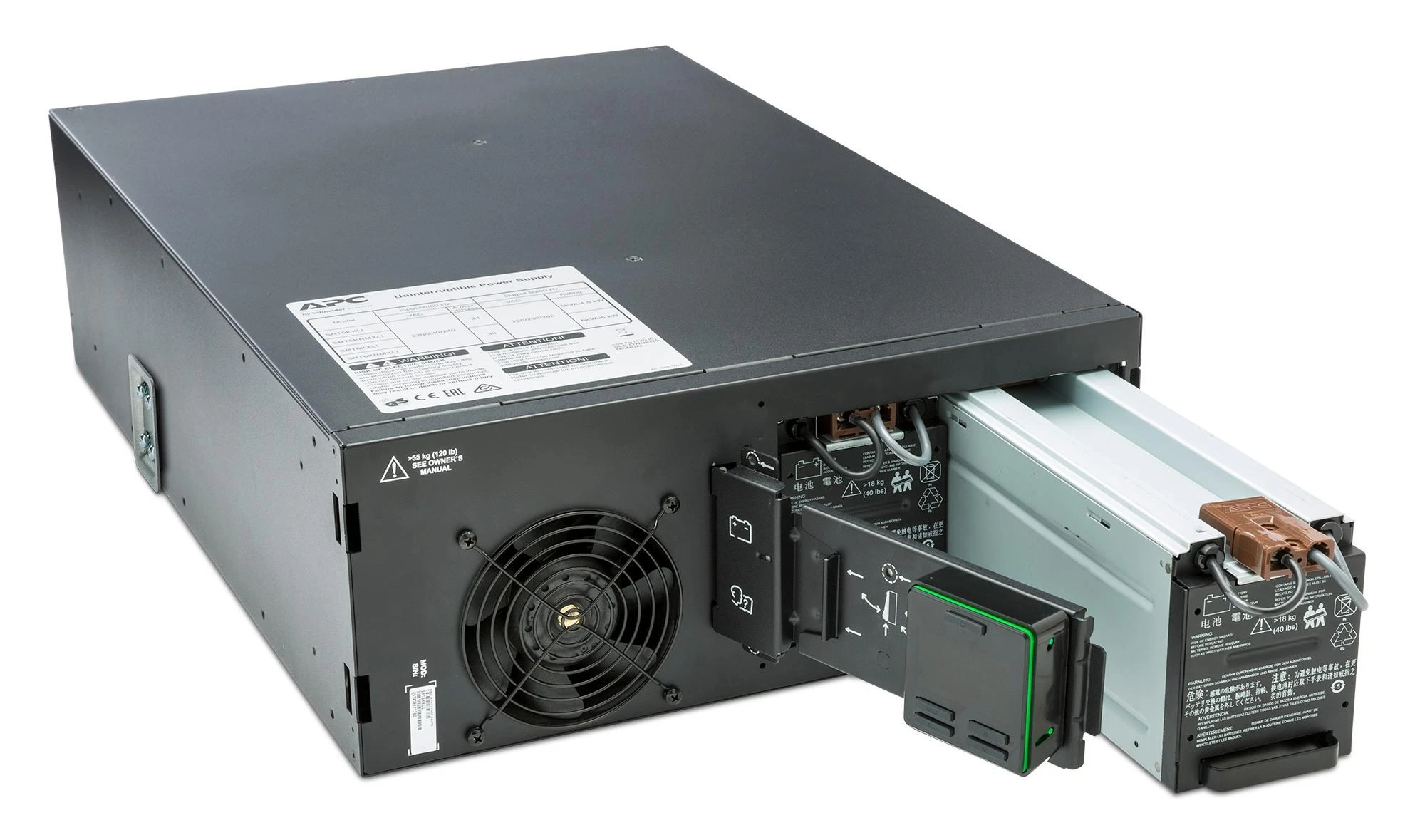 APC Smart-UPS On-Line nepertraukiamo maitinimo resursai (UPS) Dviguba konversija (prisijungus) 6000 VA 6000 W 10 AC išvestis(ys / čių)
