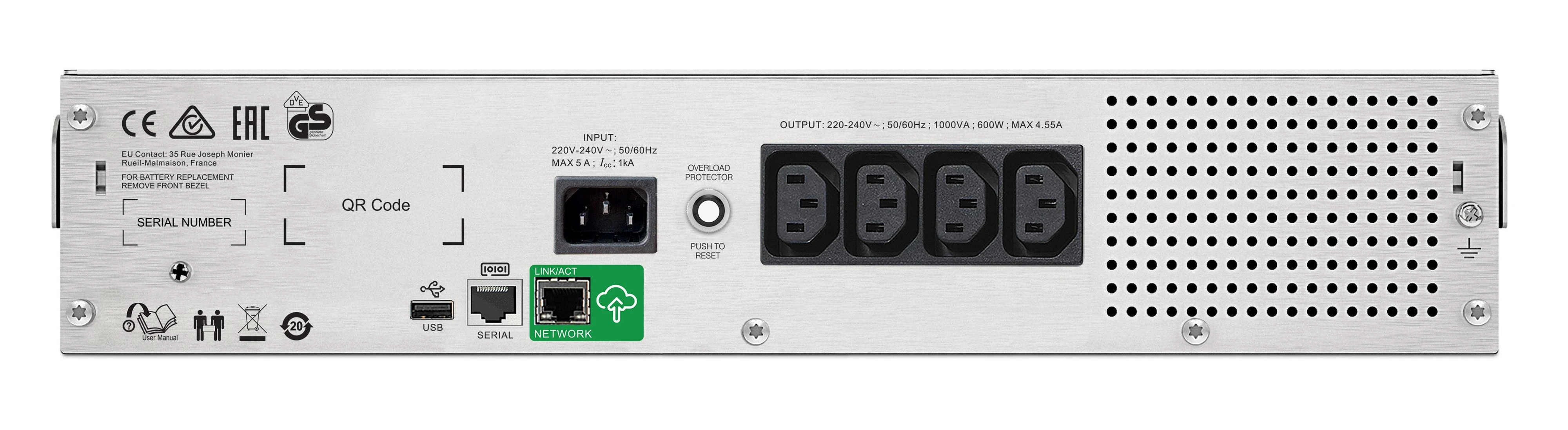 APC Smart-UPS C 1000VA LCD RM 2U 230V su SmartConnect