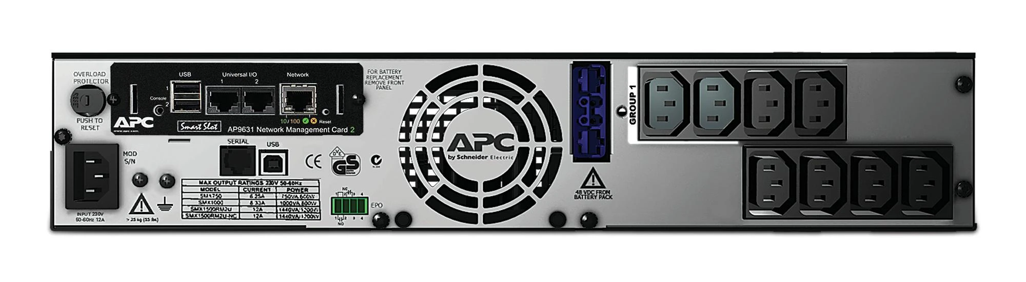 APC Smart-UPS X 750VA Rack/TowerR LCD 230V su tinklo kortele