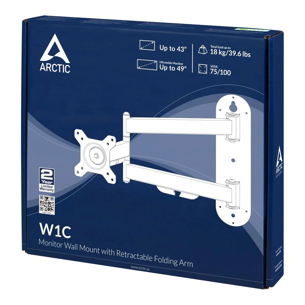 Laikiklis ARCTIC W1C 124,5 cm (49") Juoda