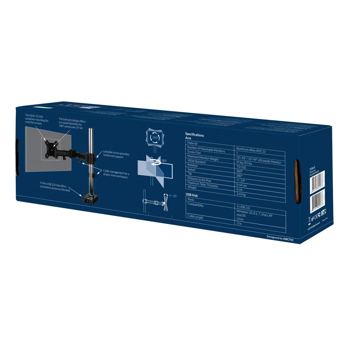 Laikiklis ARI ARCTIC Z1 (Gen 3) 124,5 cm (49") Juoda
