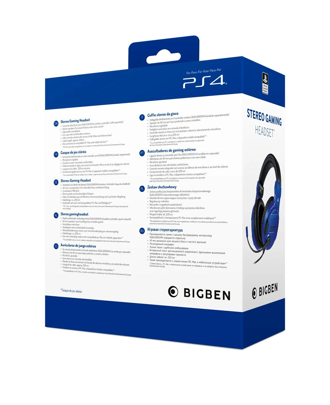 Ausinės Big Ben Bigben Interactive PS4OFHEADSETV3G Laisvų rankų įranga Su  lankeliu Mėlyna | Varle.lt