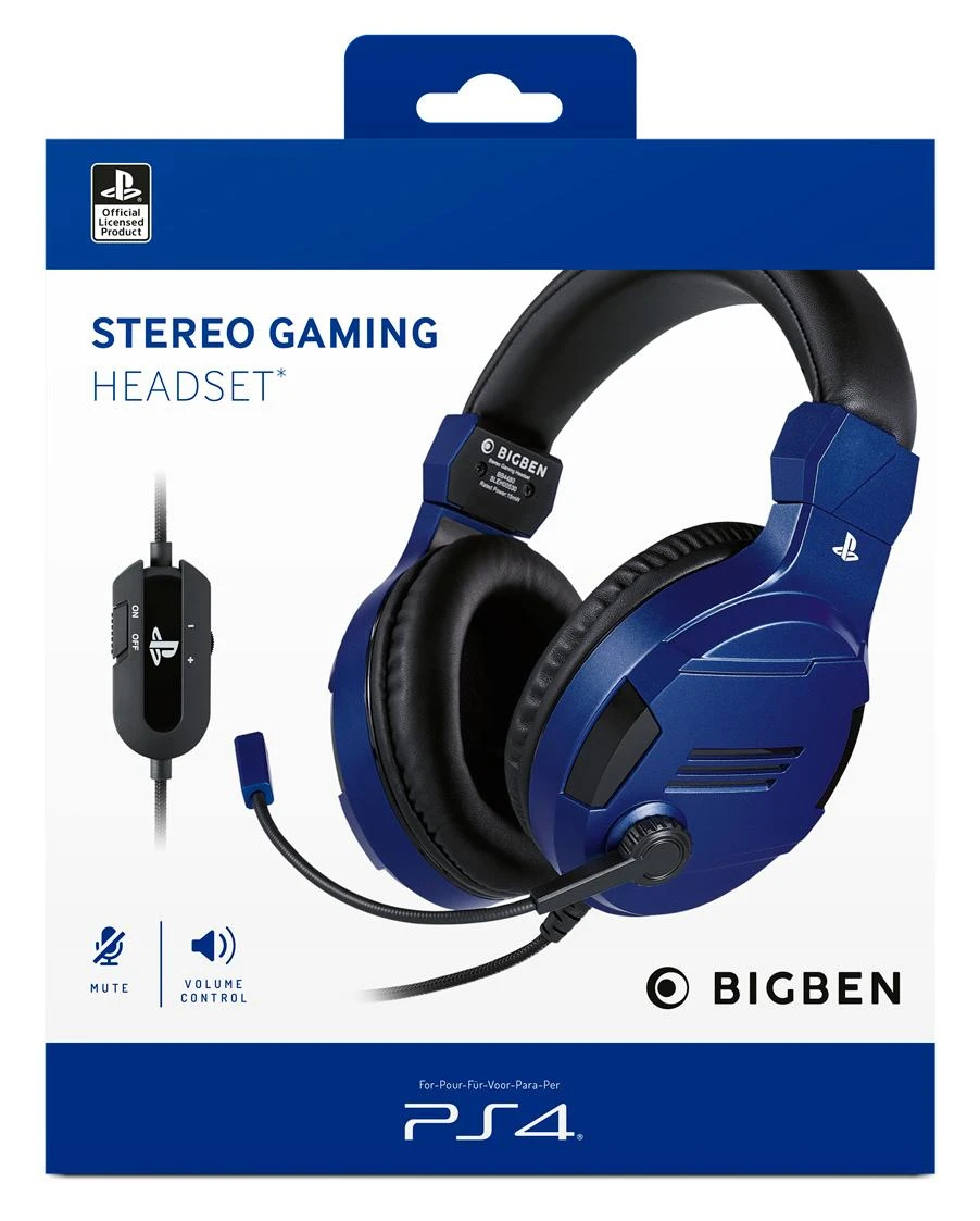 Ausinės Nacon Big Ben Bigben Interactive PS4OFHEADSETV3G Laisvų rankų įranga Su lankeliu Mėlyna