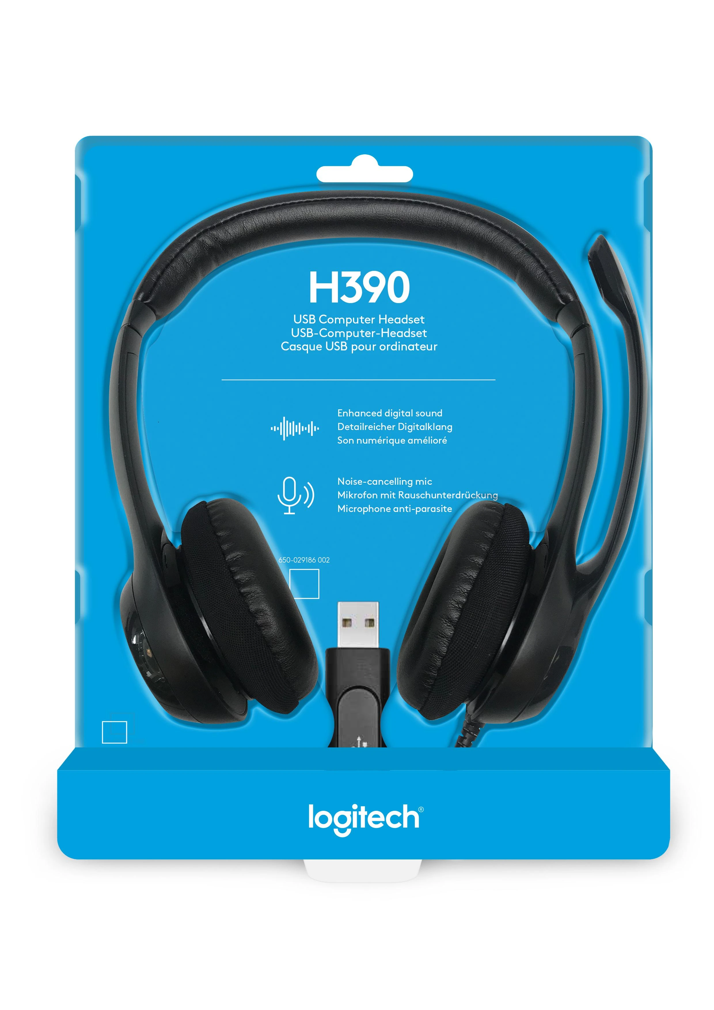 Universalios ausinės Logitech H390, su mikrofonu, USB jungtis