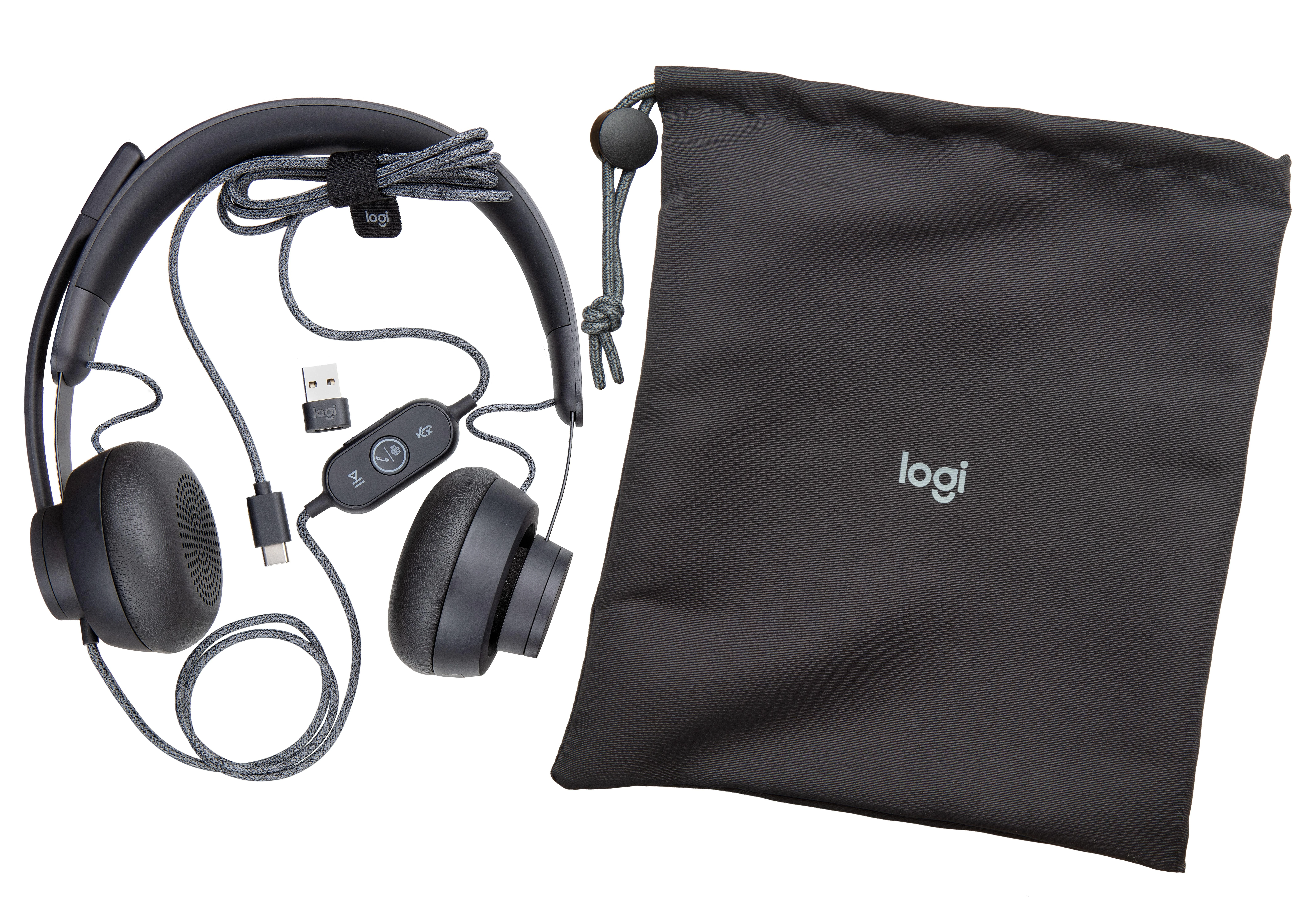 Universalios ausinės Logitech Zone su laidu, su mikrofonu, MSFT, Juodos