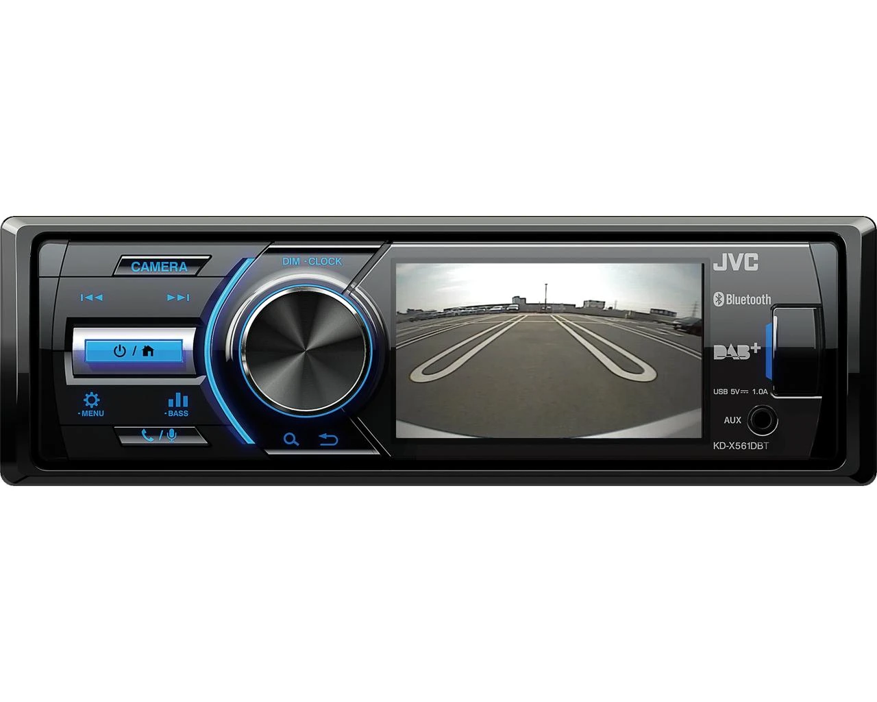 Automagnetola JVC KD-X561DBT automobilinis medijos imtuvas Juoda, Mėlyna 180 W Bluetooth