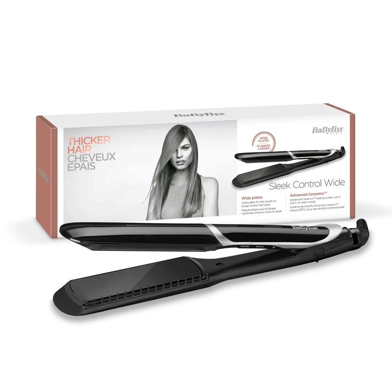 BaByliss ST397E plaukų formavimo šukos Tiesinimo žnyplės Šiltas Juoda 2,5 m