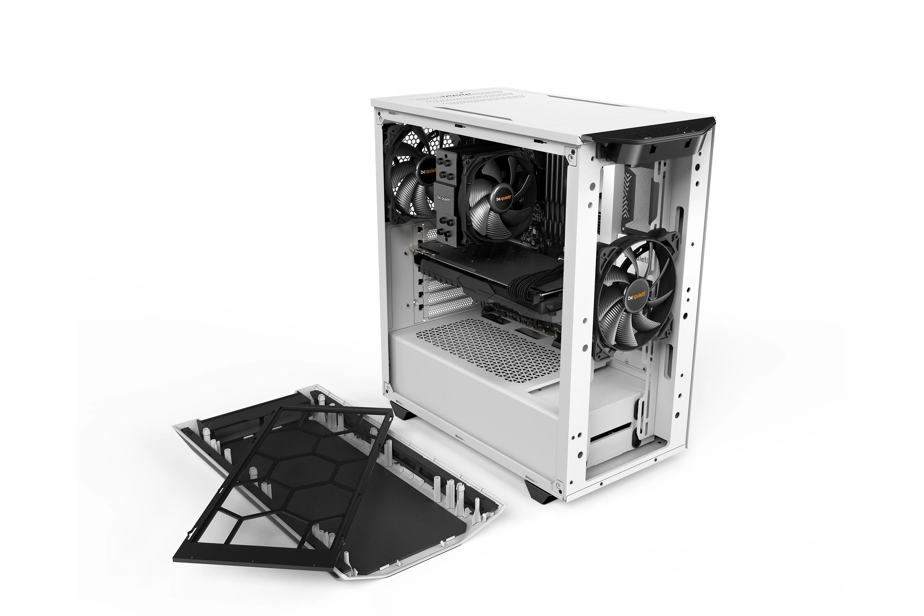 DARBUOTI! BGW35 Be Quiet! Pure Base 500 Window, baltas, ATX, M-ATX, mini-ITX dėklas