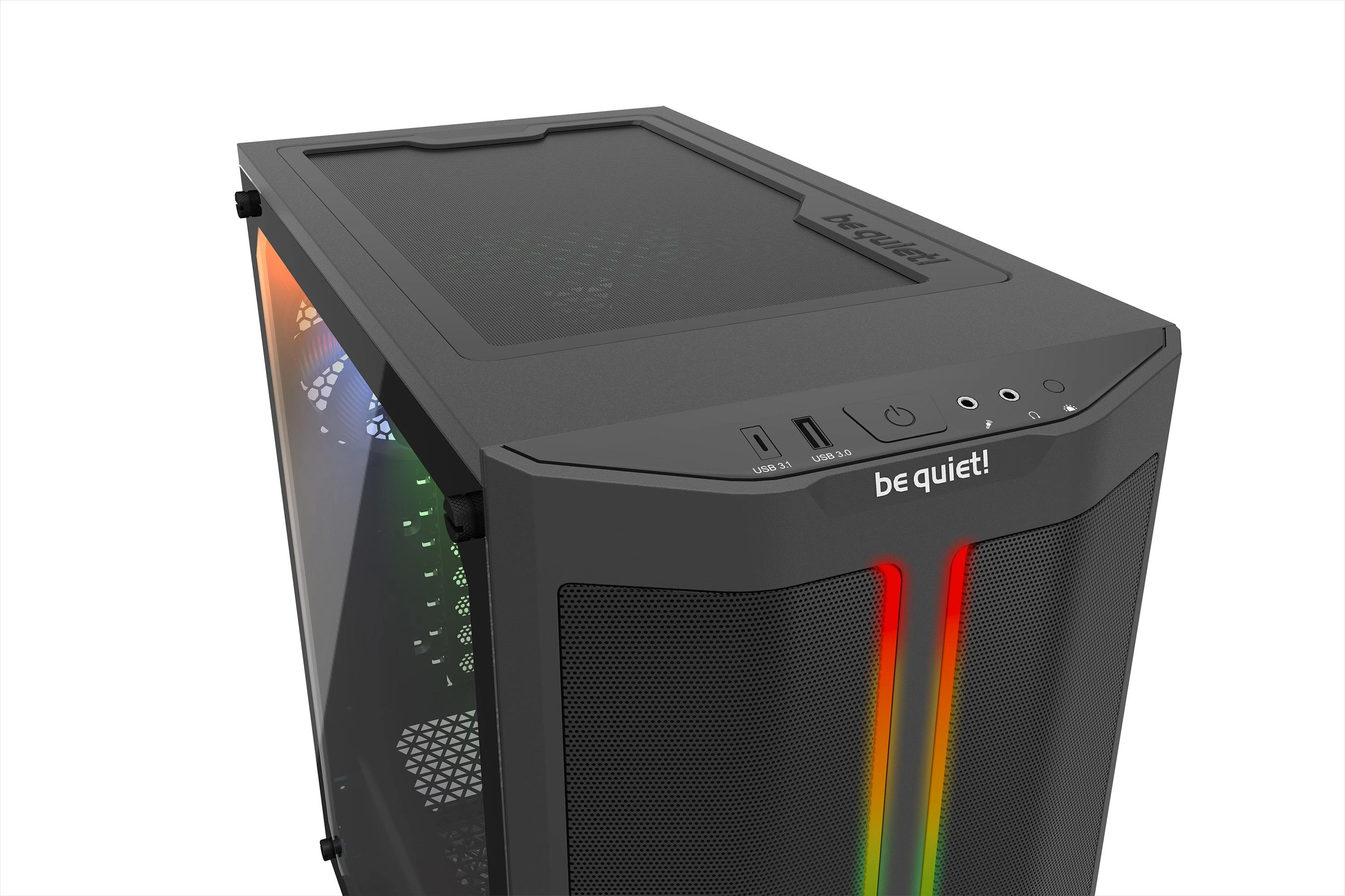 Kompiuterio korpusas be quiet! Pure Base 500DX / Didelio oro srauto įsiurbimas / 3 Pure Wings 2 140 mm ventiliatoriai / ARGB LED / USB 3.2 Gen. 2 Type C / Paruoštas aušinimui vandeniu / Juodas