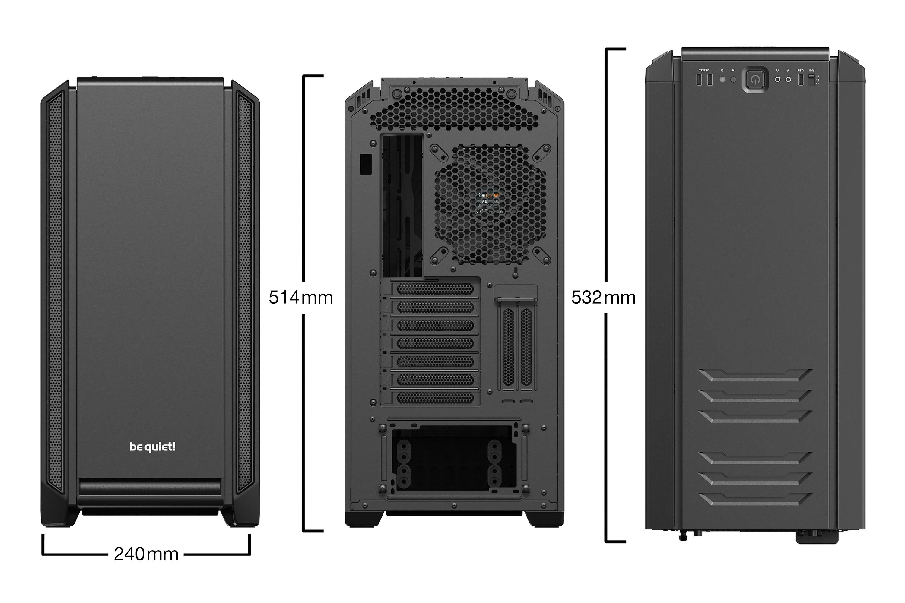 Korpusas Be Quiet! SILENT BASE 601 BGW26 (ATX, Extended ATX, Mini ATX, Mini ITX, juodos spalvos)