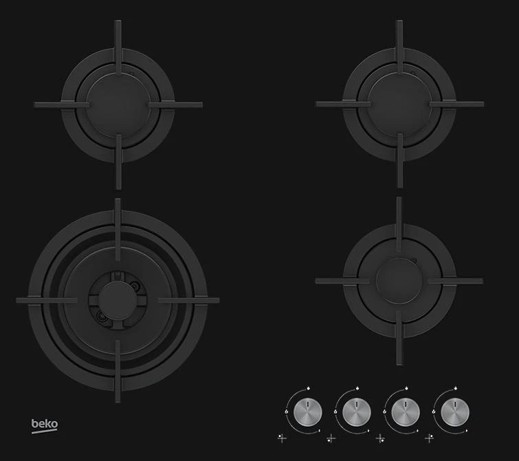 Kaitlentė BEKO Hob HILW64222S 60 cm Gas Juodas