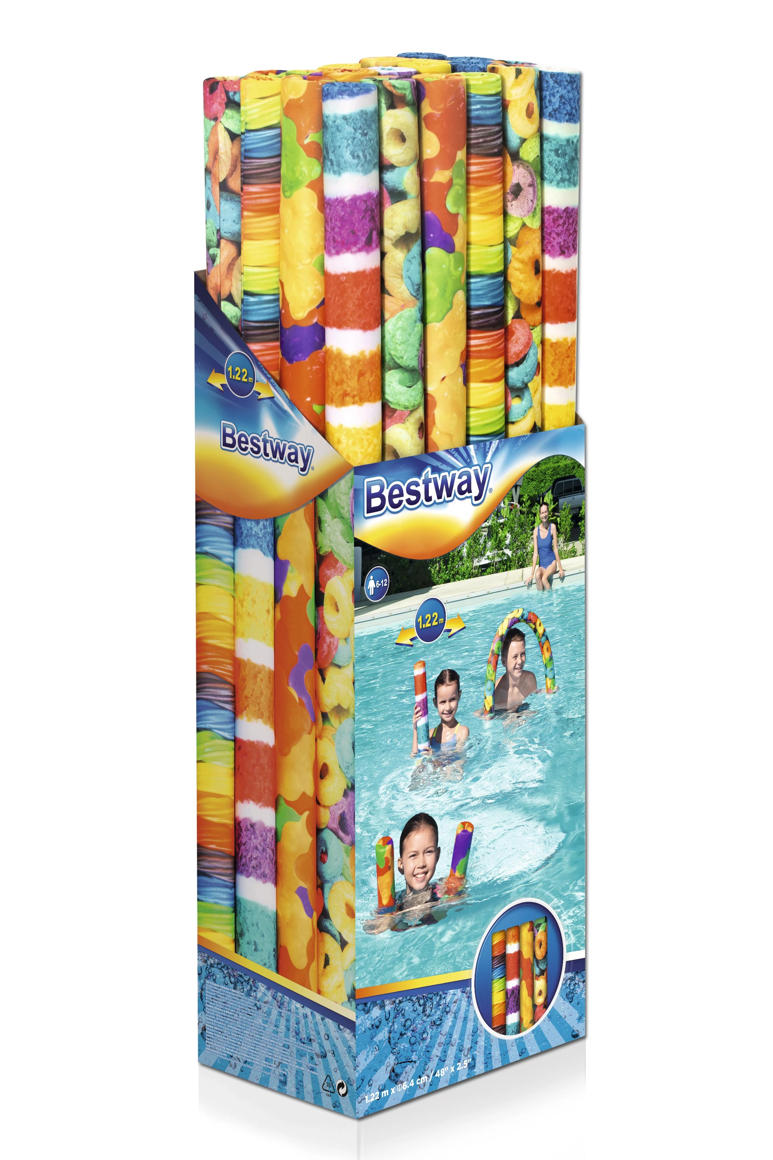 BESTWAY plaukimo įrankis Sugarcoated Makaronai 1,22m., assor., 32217