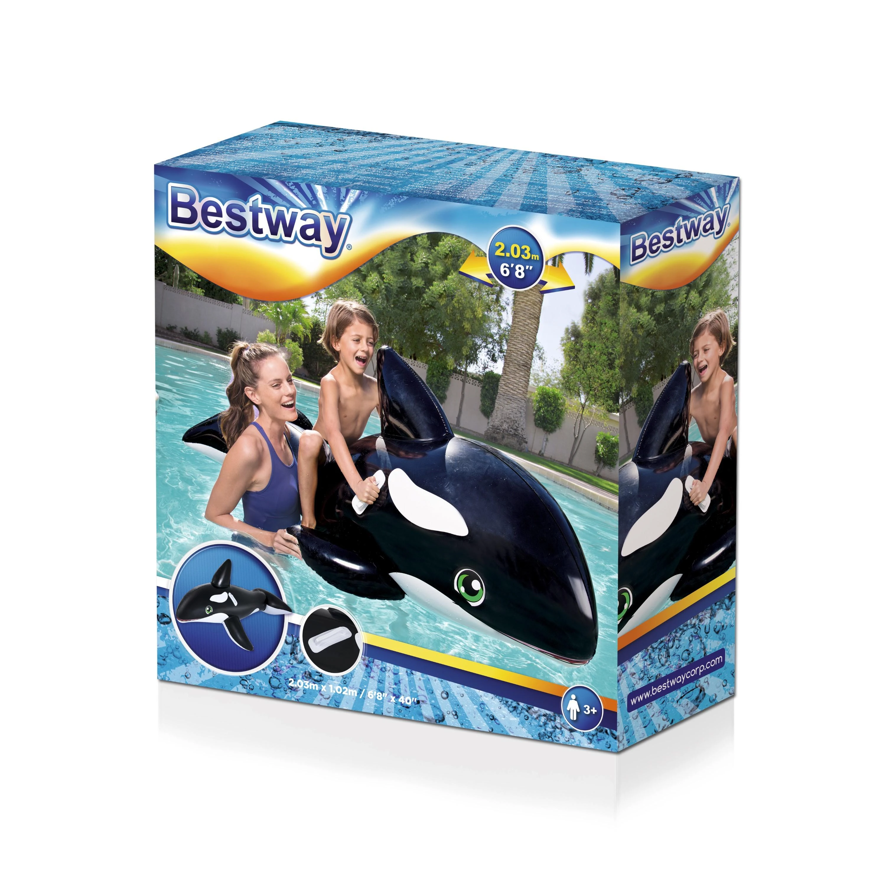 BESTWAY pripučiamas banginis 2.03m x 1.02m, 41009