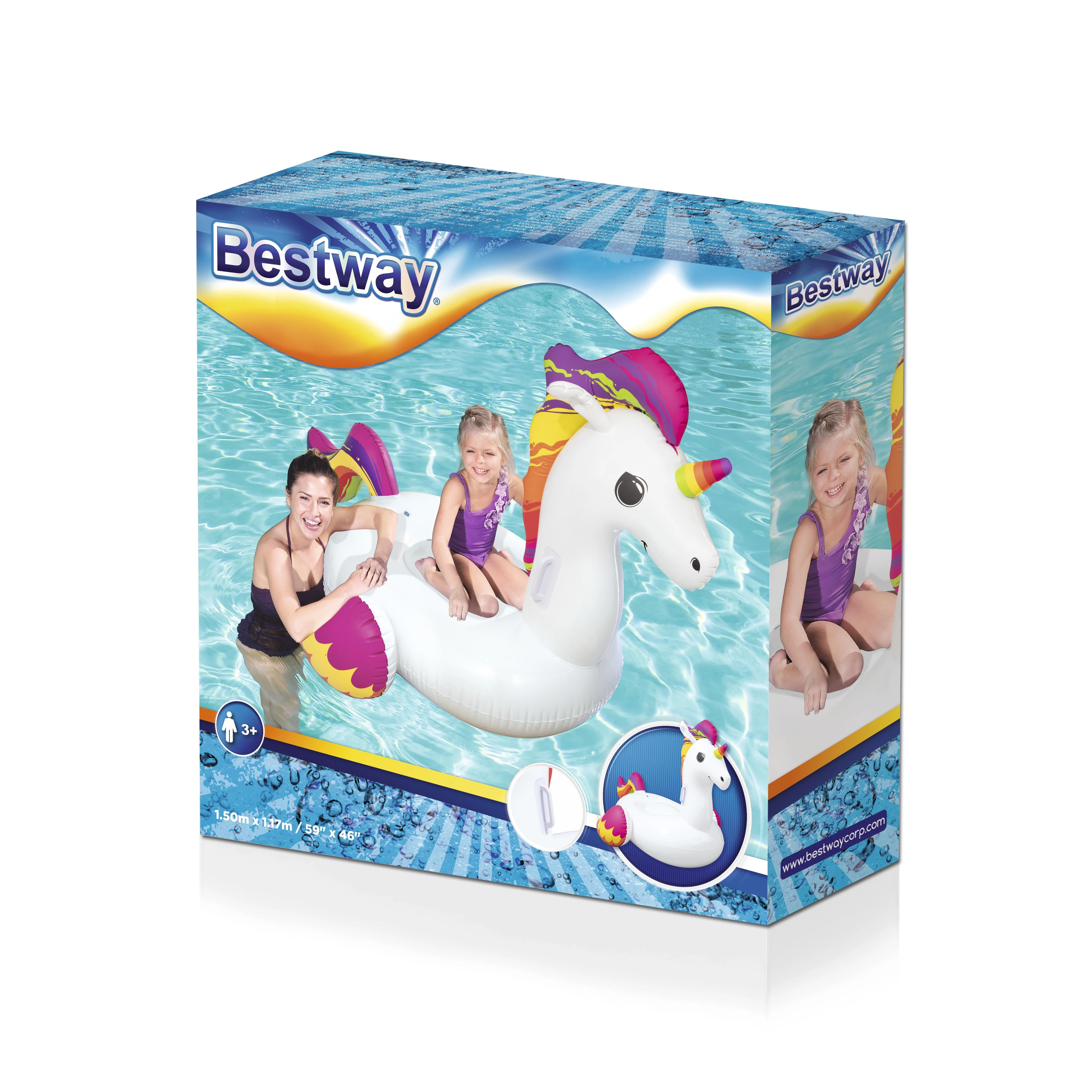 BESTWAY pripučiamas vienaragis Fantasy 1.50m x 1.17m, 41114