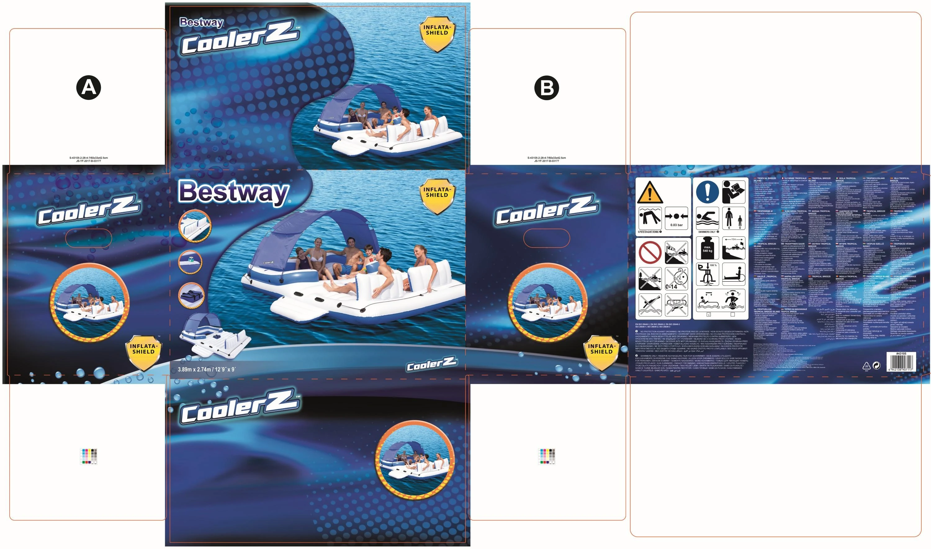 Bestway 43105 plūduriuojantis gaminys baseinui / paplūdimiui Mėlyna, Balta Plūduriuojanti salelė Raštas Vinilas
