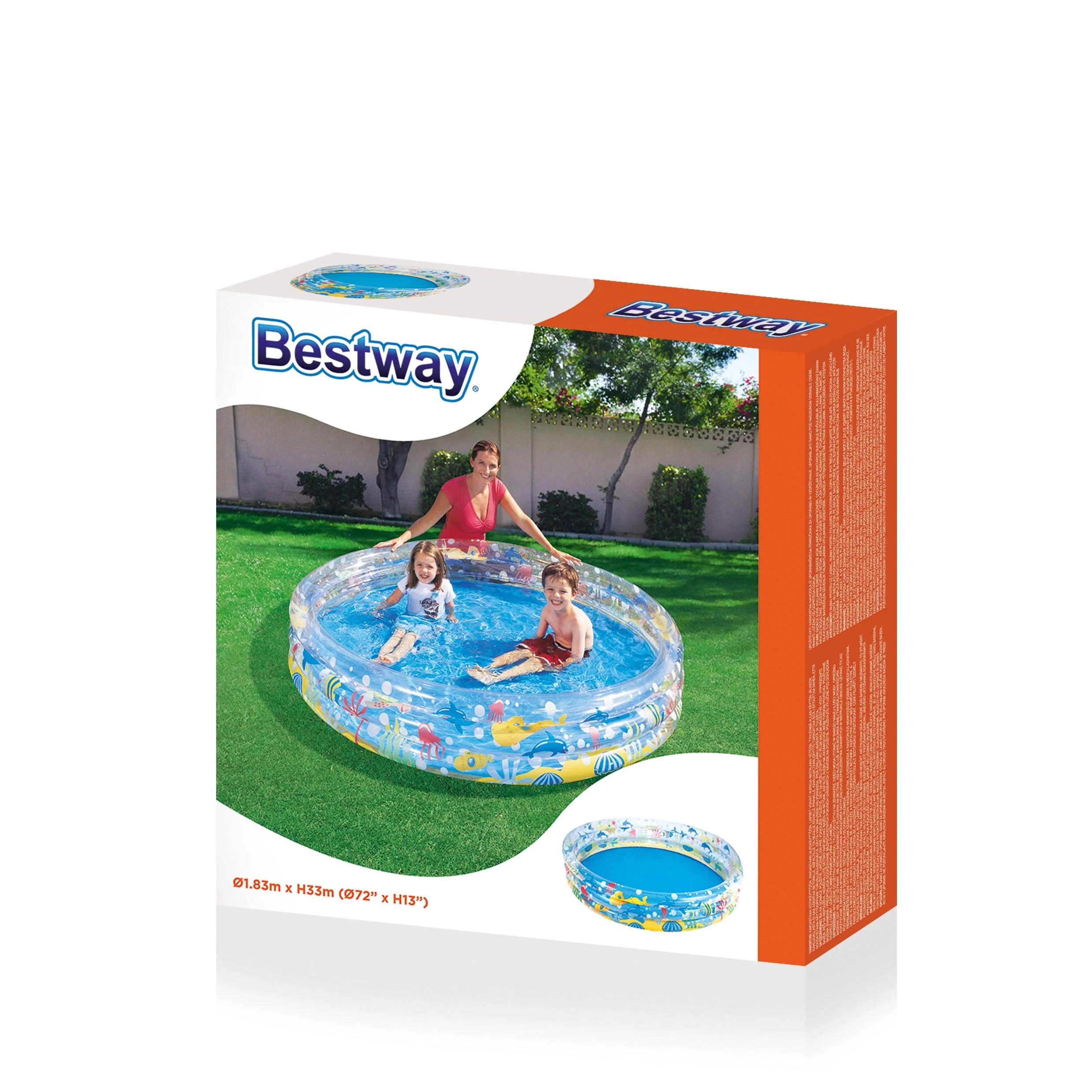 Bestway® vaikiškas pripučiamas baseinas Deep Dive Ø 183 x 33 cm, apvalus