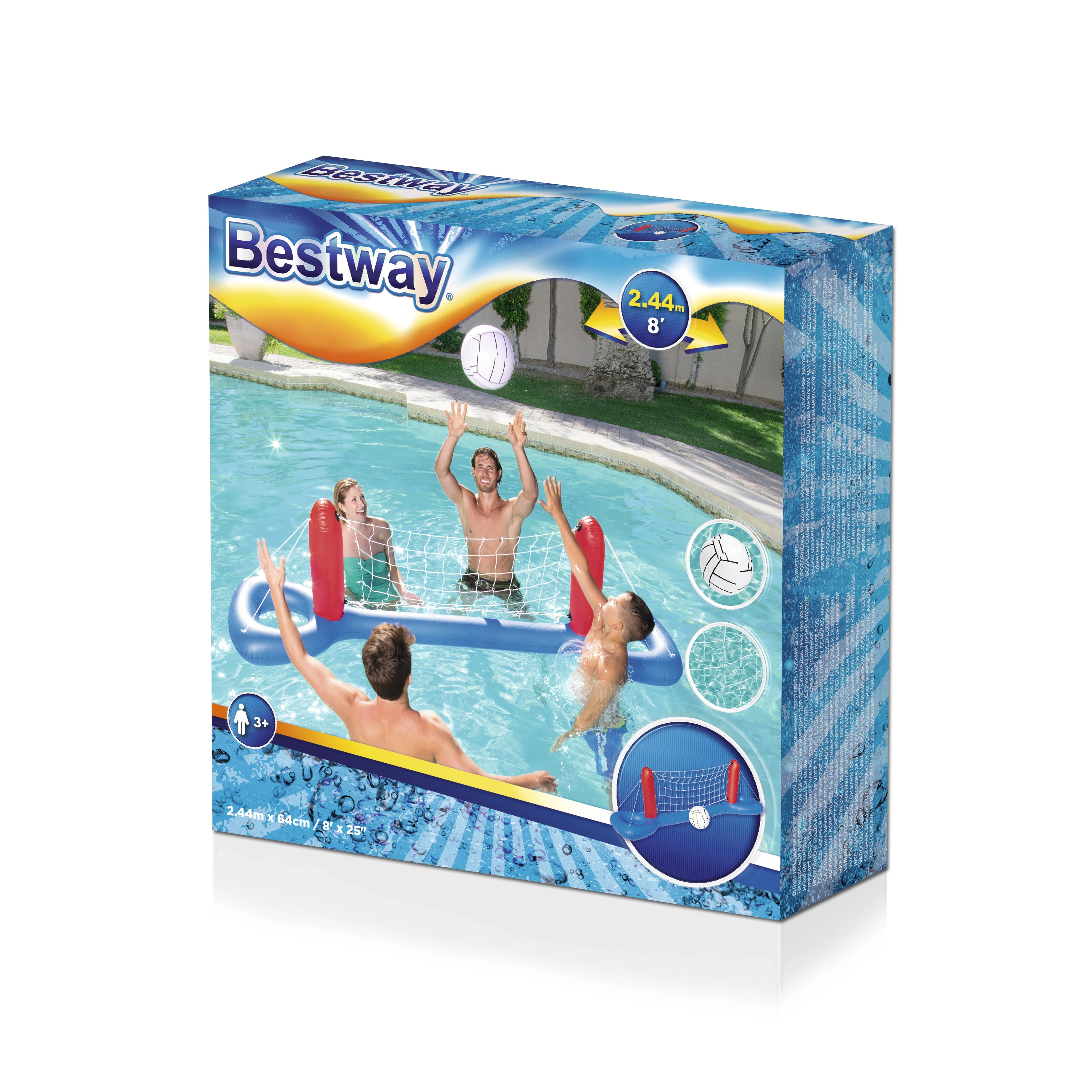 BESTWAY pripučiamas tinklinio rinkinys 2.44m x 64cm, 52133