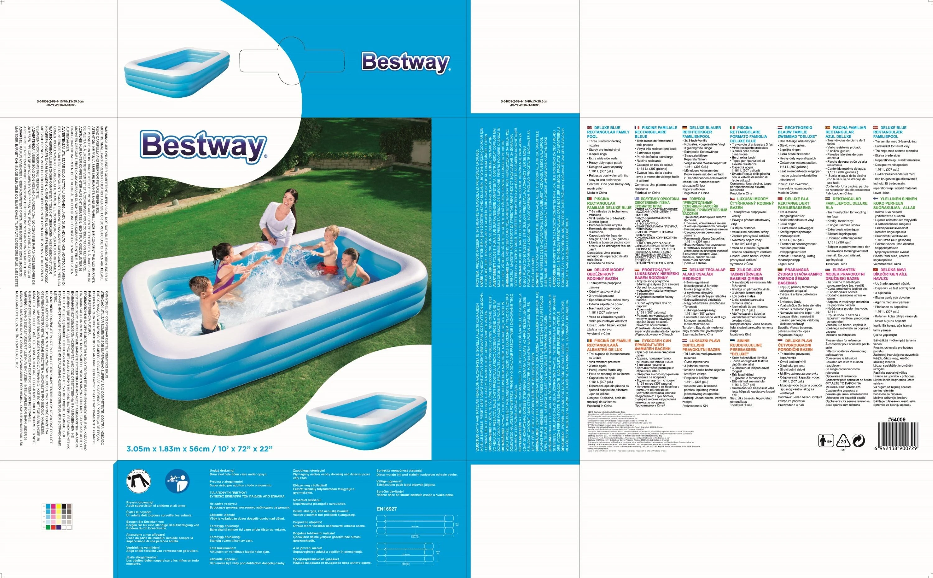 Bestway pripučiamas baseinas 305x183x56 cm (54009)