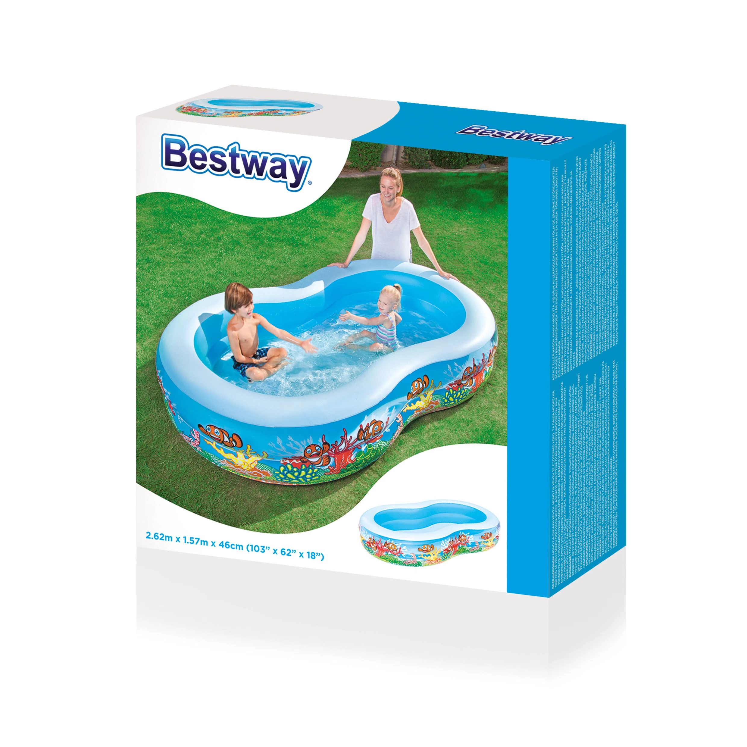 Bestway pripučiamas baseinas Koralinis rifas 262x157x46cm (54118)