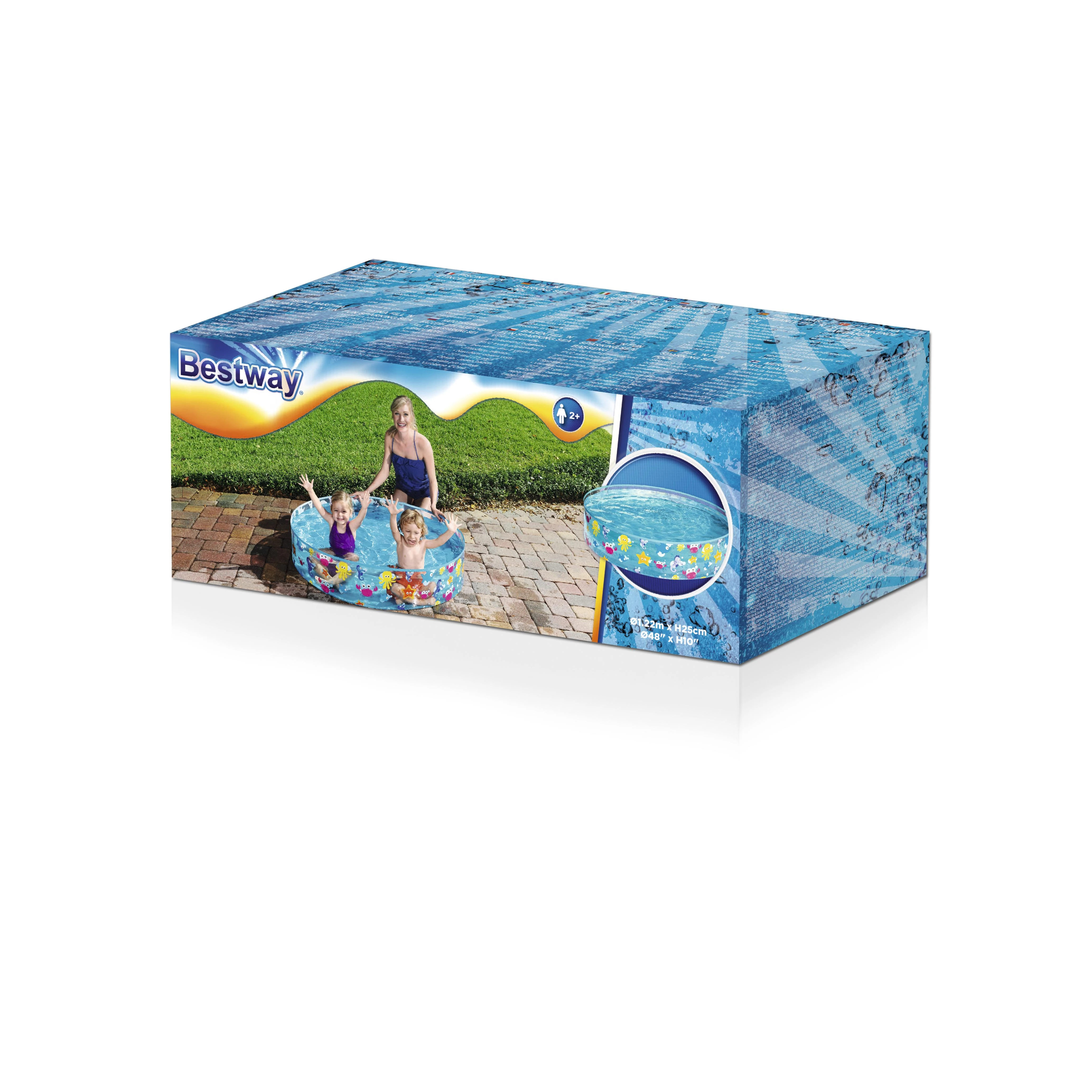 BESTWAY baseinas Spindinti jūra, skersmuo 1.22m x H25cm, 55028