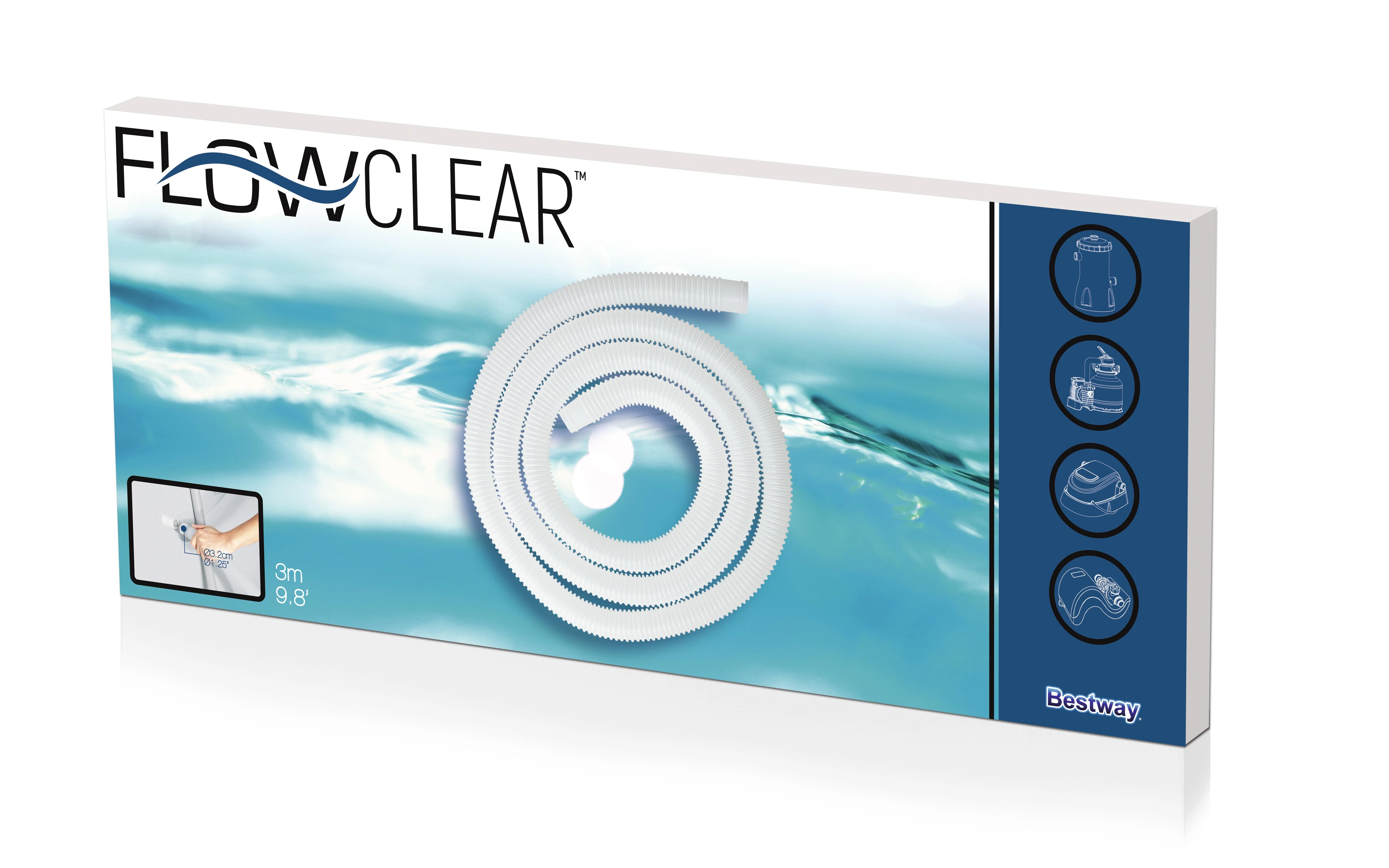 Bestway Flowclear 3m gofruota baseino žarna