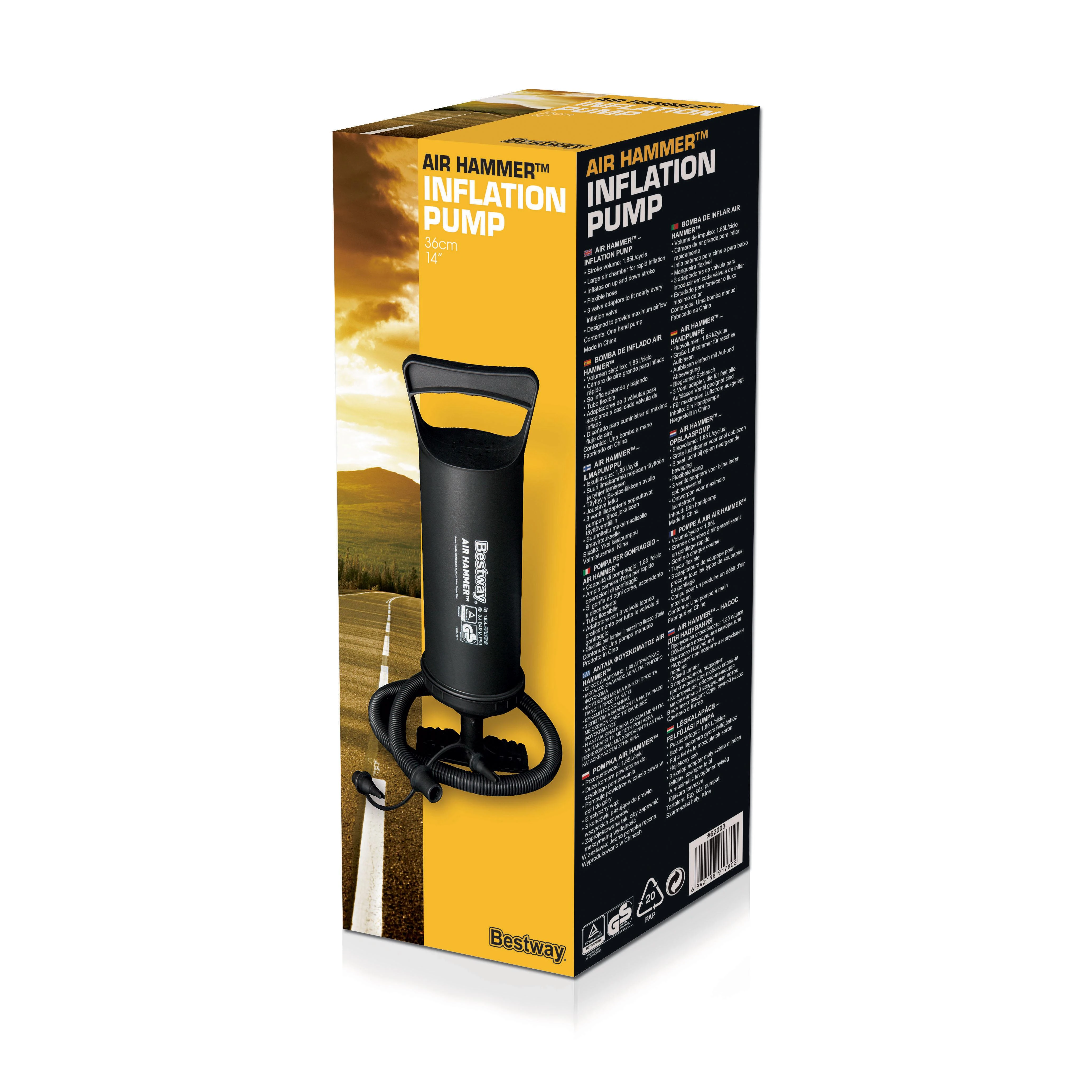 Bestway 62003 rankinė pompa Pastatoma oro pompa Juoda