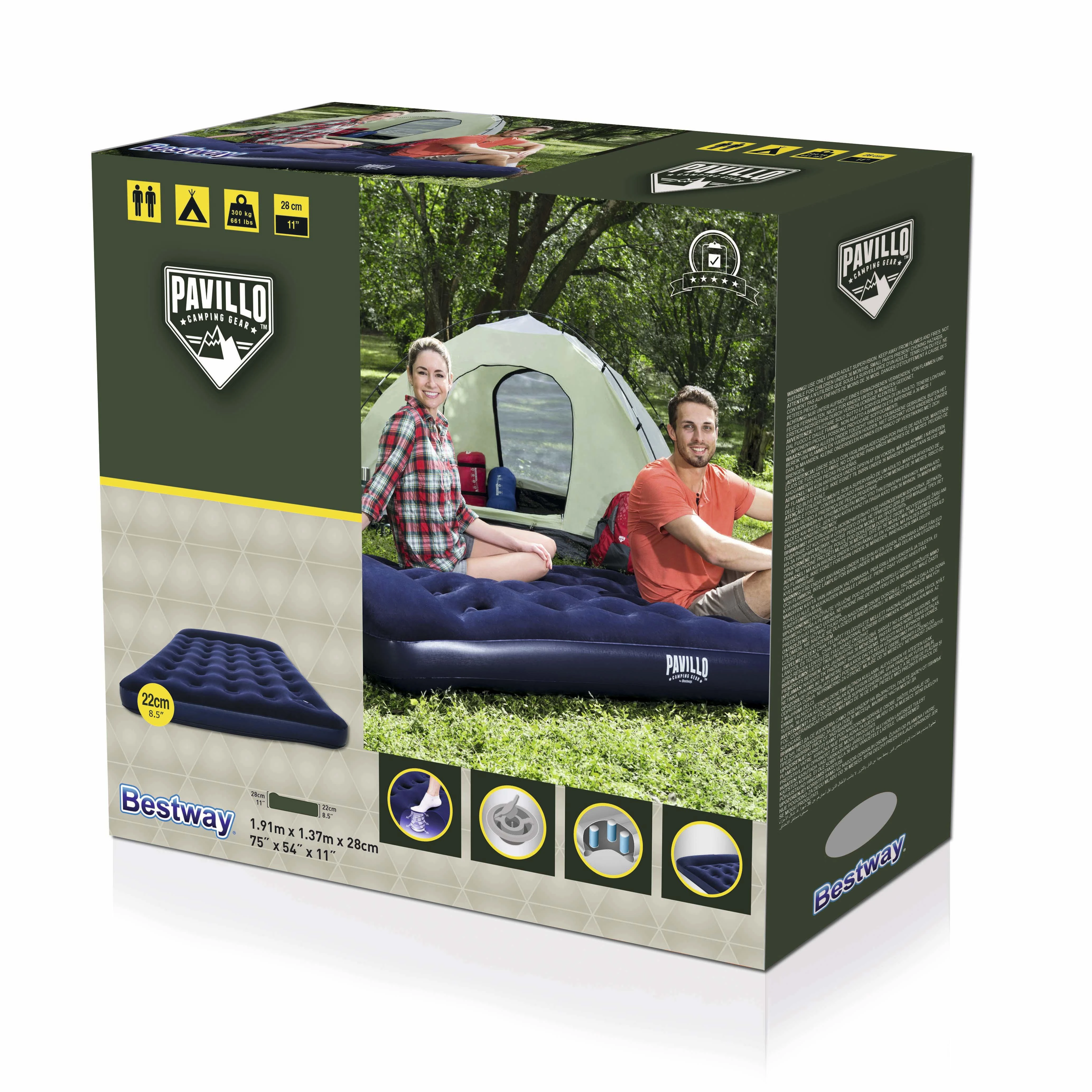 Bestway 67225 pripučiamas čiužinys Dvivietis čiužinys Mėlyna