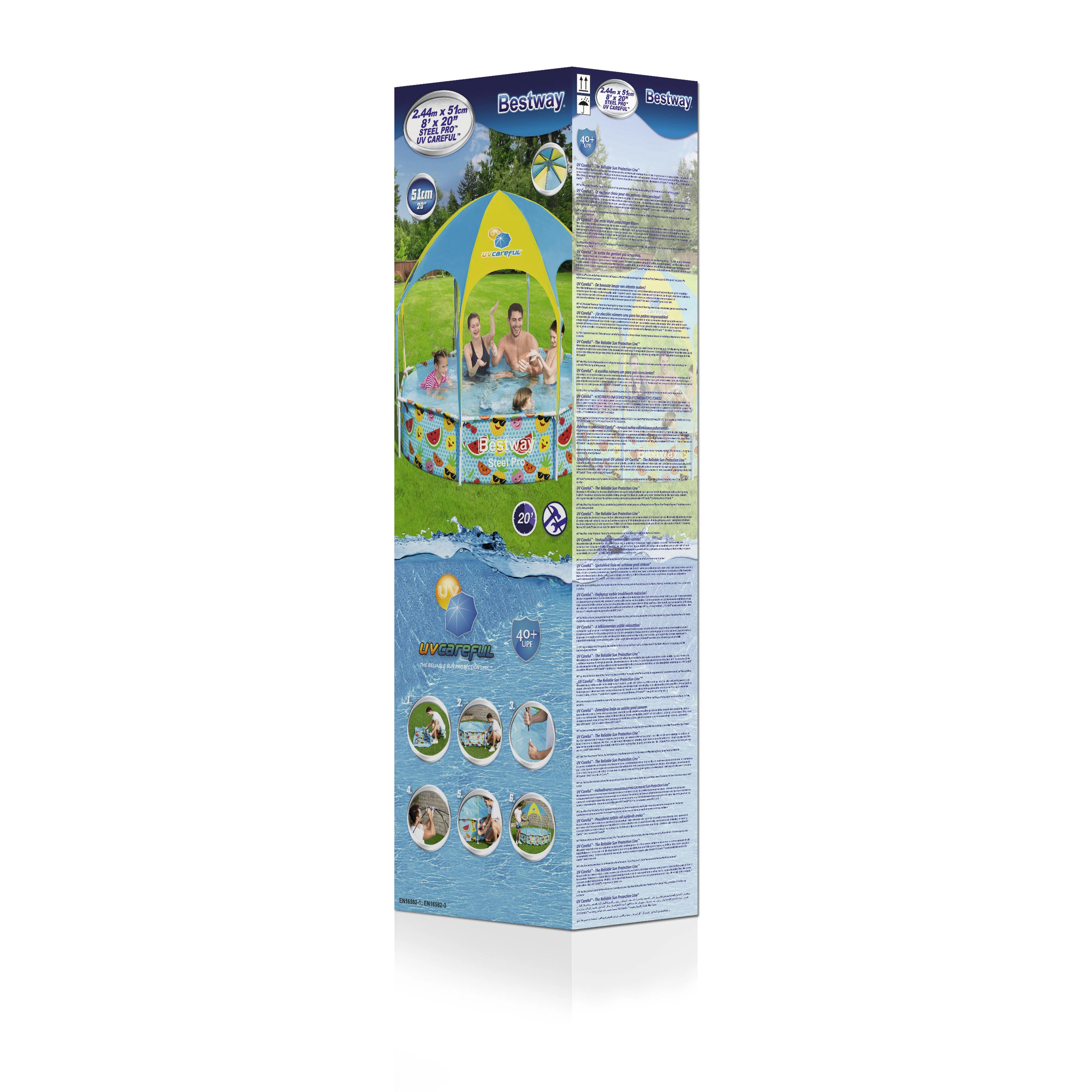 BESTWAY baseinas Pavėsyje purslų 2,44m x 51cm, 56432