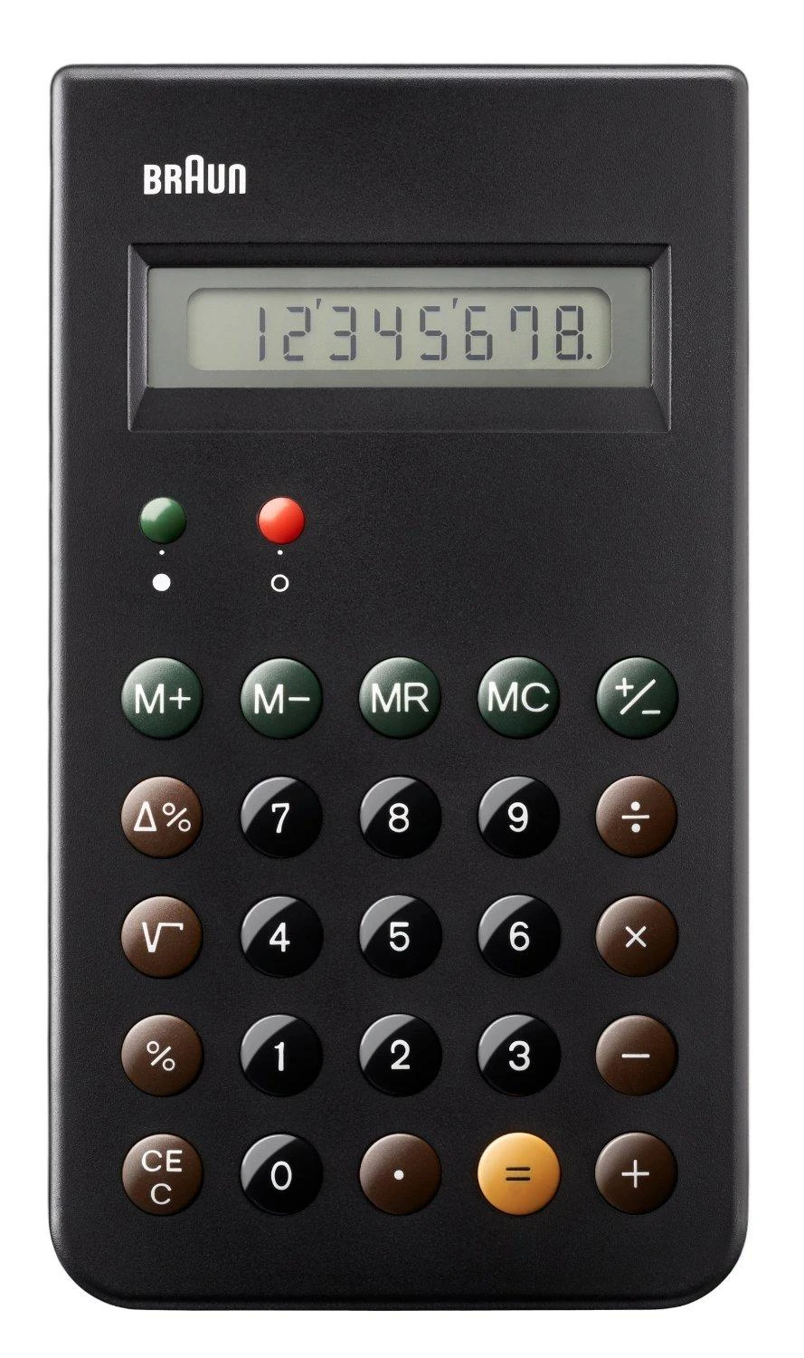 Braun BNE001BK skaičiuotuvas su spalvotais klavišais