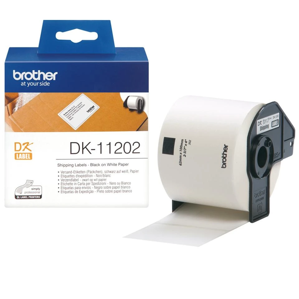 Brother Brolis | DK-11202 Siuntimo etiketės | Baltas | DK | 62mm x 100mm