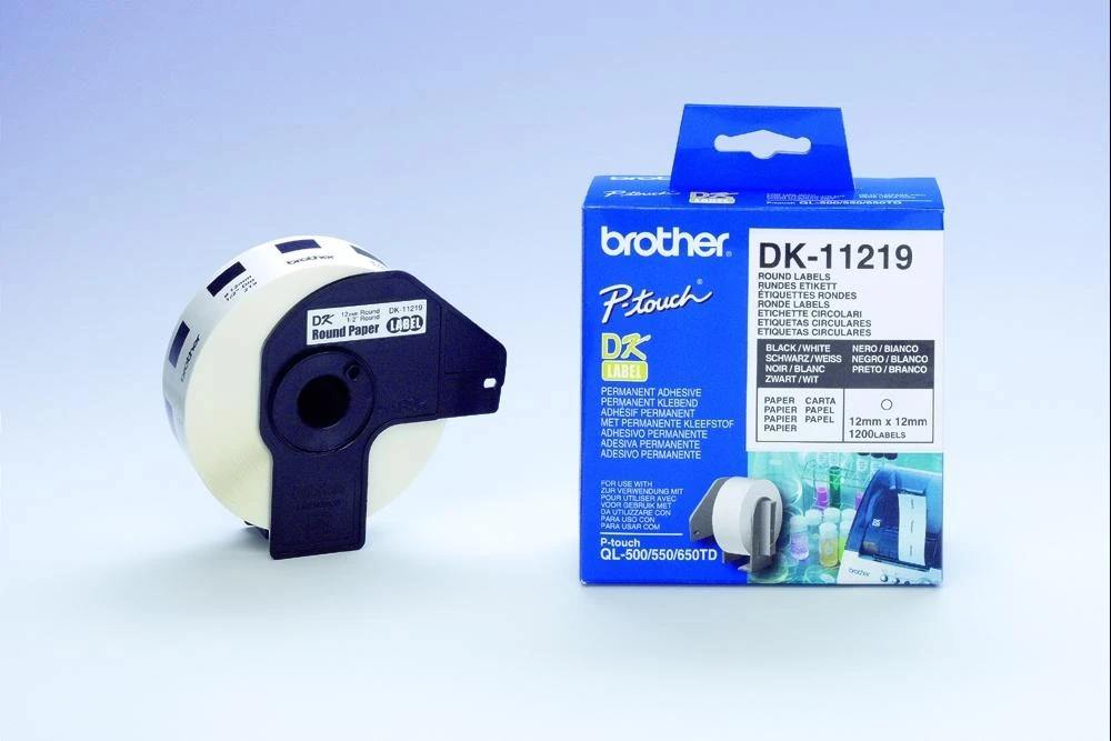 Brother DK-11219 Apvalios etiketės Balta