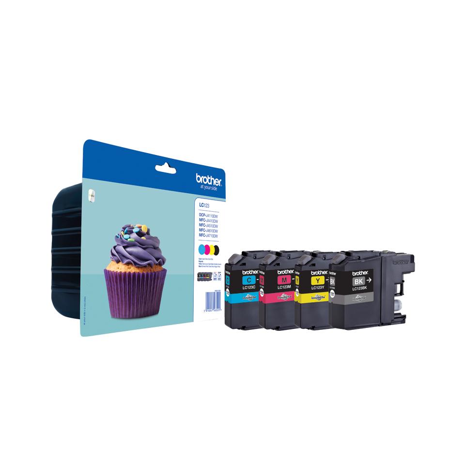 Brother LC-123 | Ink Cartridge | Juodas, Cyan, Magenta, Geltona