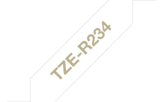 BROTHER TZER234 12 GOLD ON Baltas RIBBON
