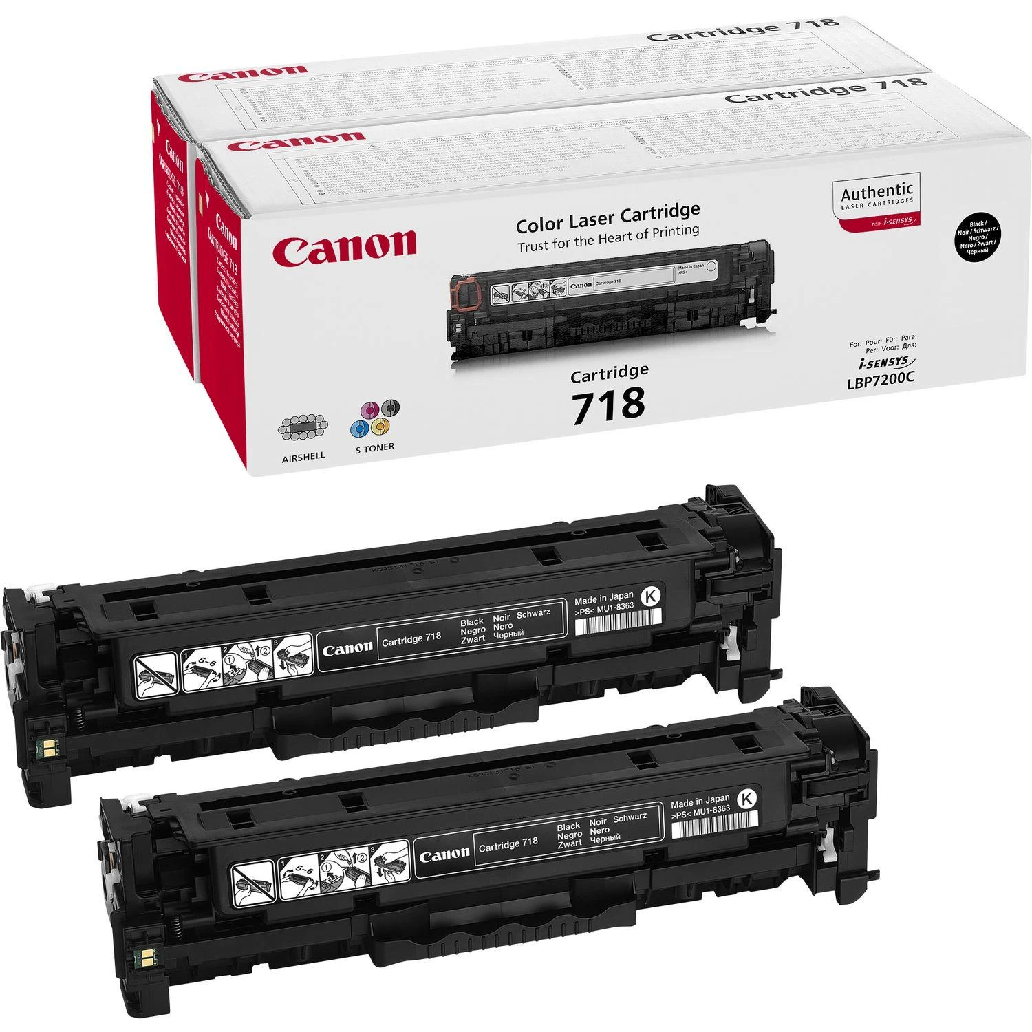 Toneris Canon CLBP718 BK 2P | LBP7200 / LBP7210 / LBP7660 / LBP7680