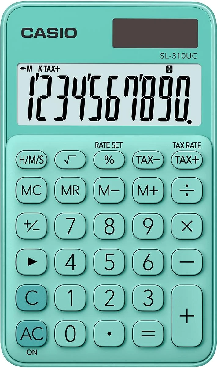 Skaičiuotuvas CASIO SL-310UC, 118×70×8.4mm, mėtų žalia sp.