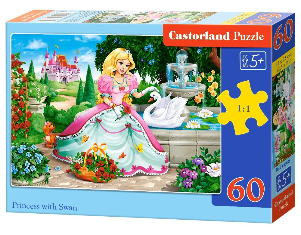 Castorland Dėlionė 60 vnt. - Princesė su gulbe aprašymas - Prekės nuotrauka