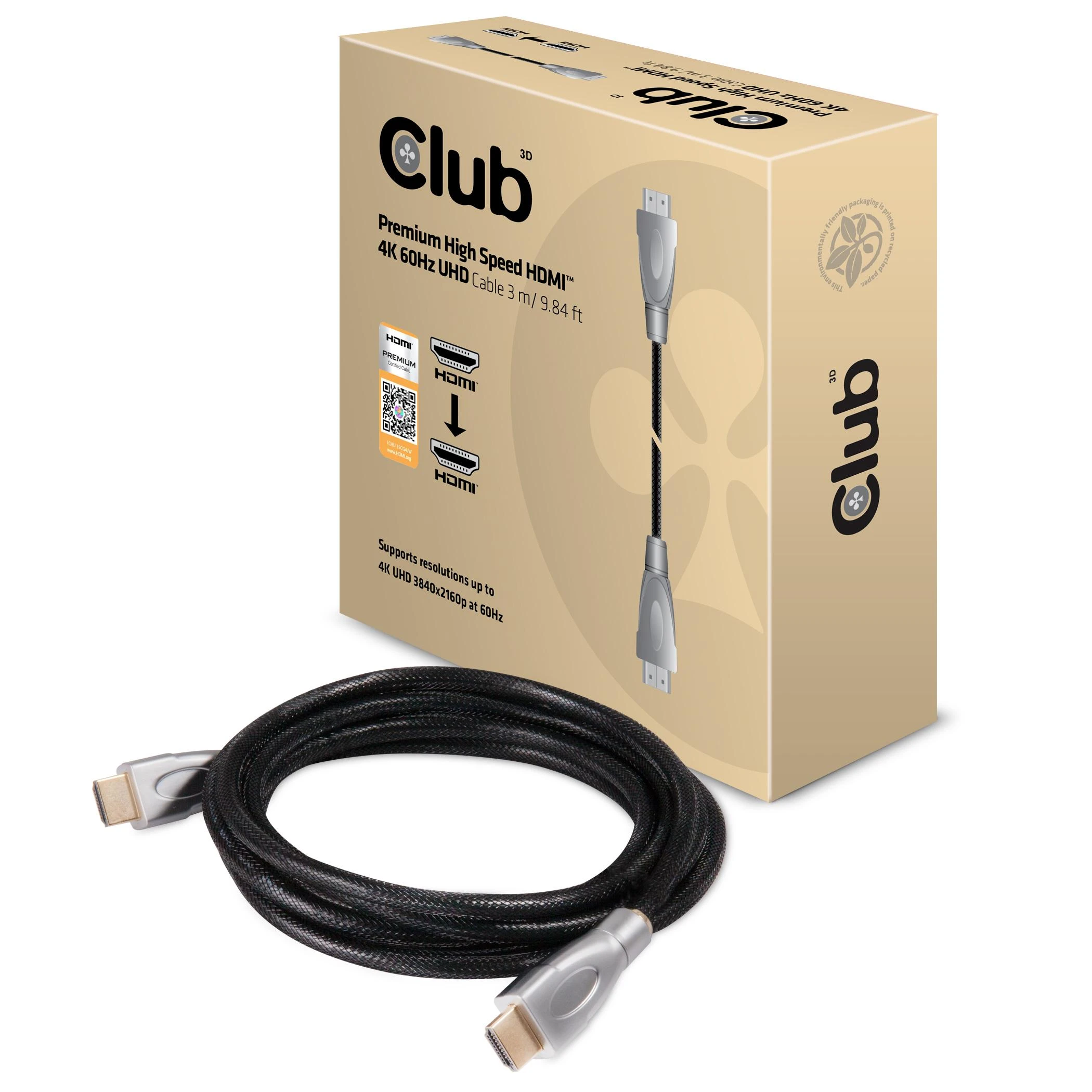 Club 3D HDMI 2.0 laidas pakuotėje