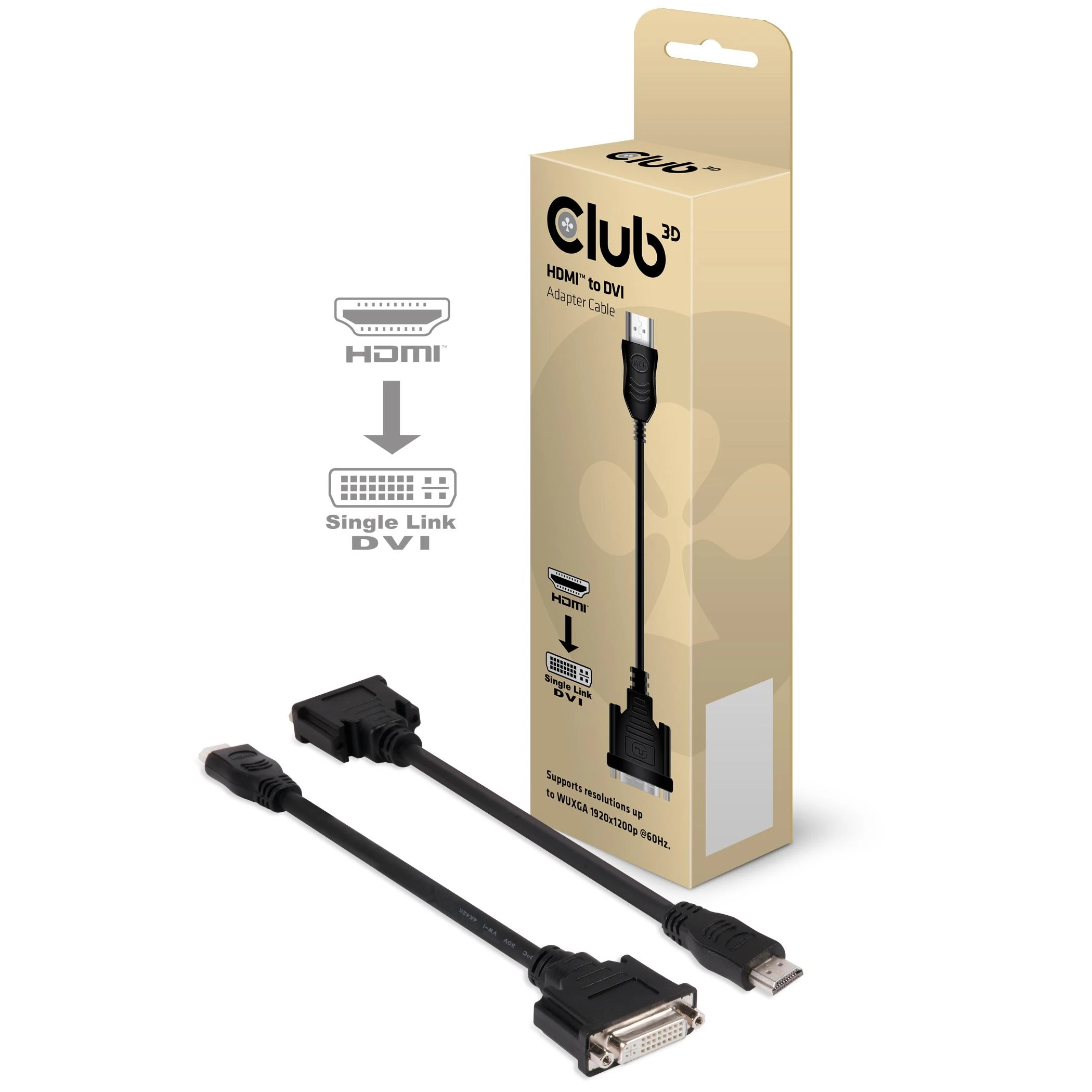 Club 3D HDMI į DVI adapteris su pakuote