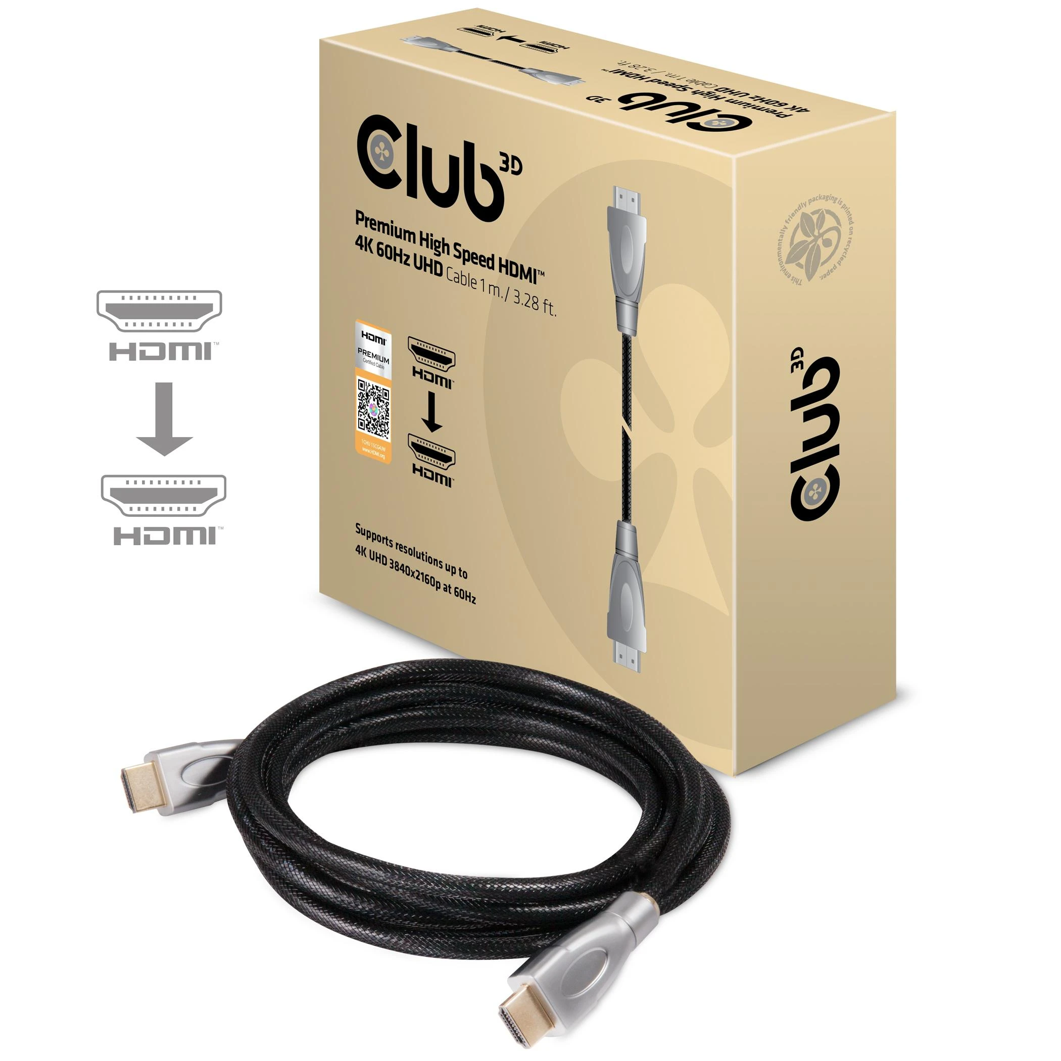 Club 3D HDMI kabelis su pakuote