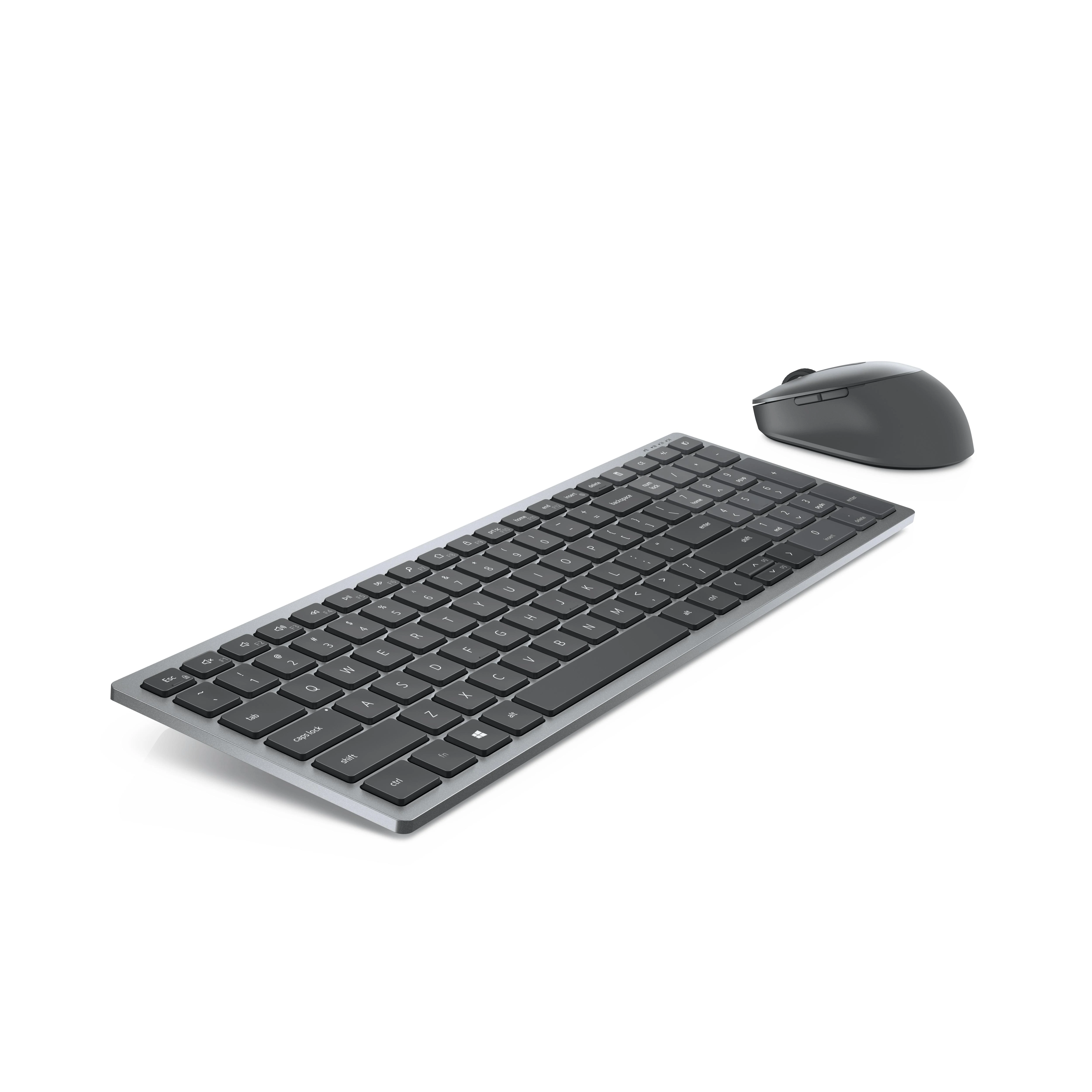 DELL KM7120W klaviatūra RD belaidis ryšys + „Bluetooth“ QWERTY Vokiečių Pilka, Titanas
