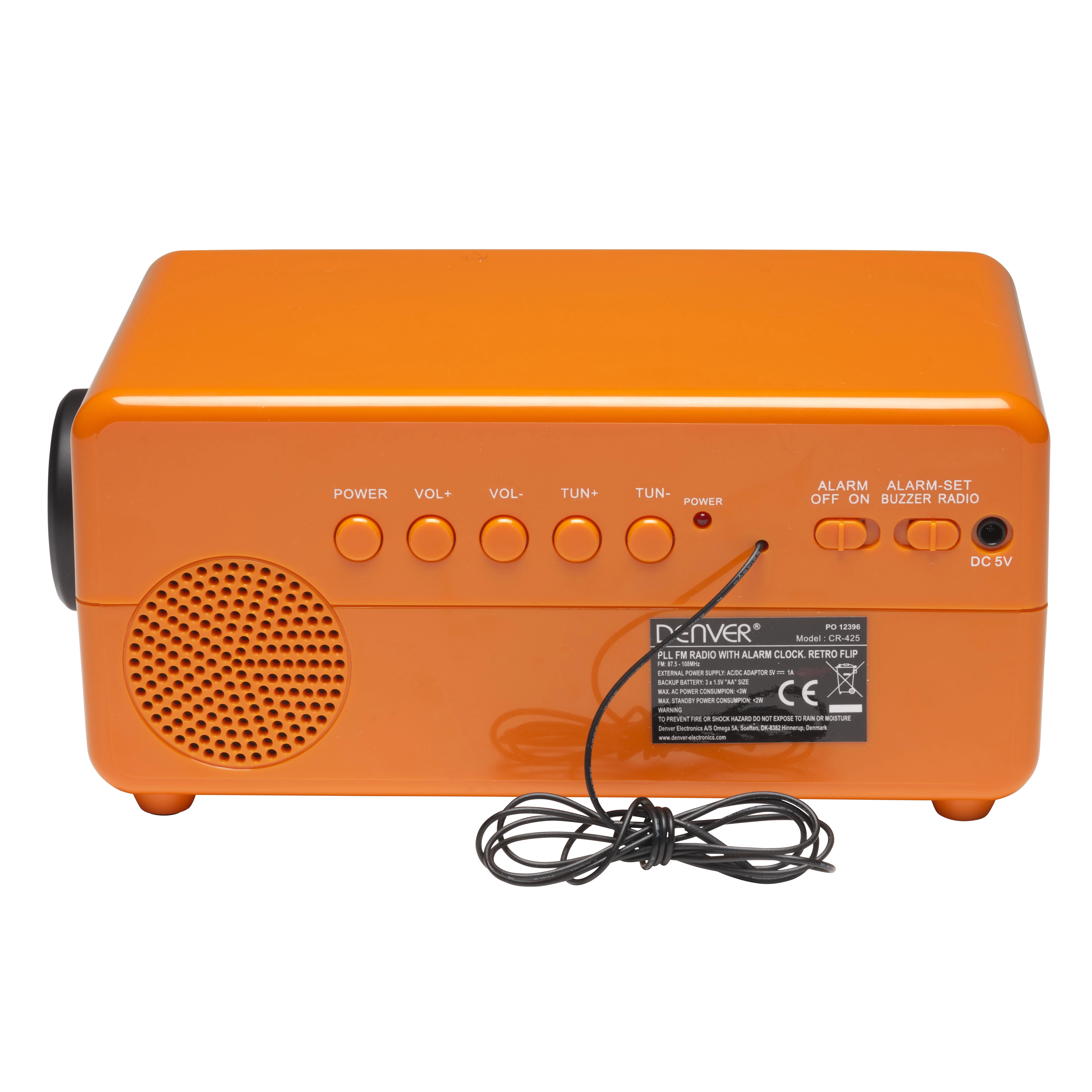 Denver CR-425 radijo imtuvas Laikrodis Analoginis ir skaitmeninis Oranžinė