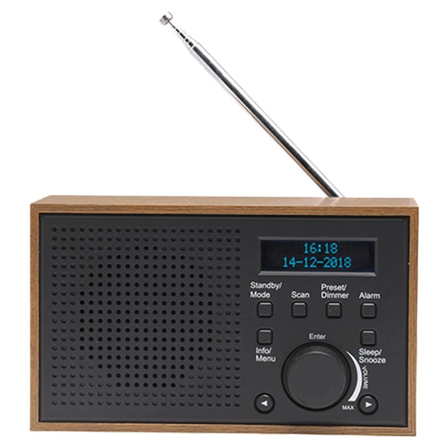 Denver DAB-46DARK Pilkas radijo imtuvas Internetas Analoginis ir skaitmeninis Juoda, Ruda